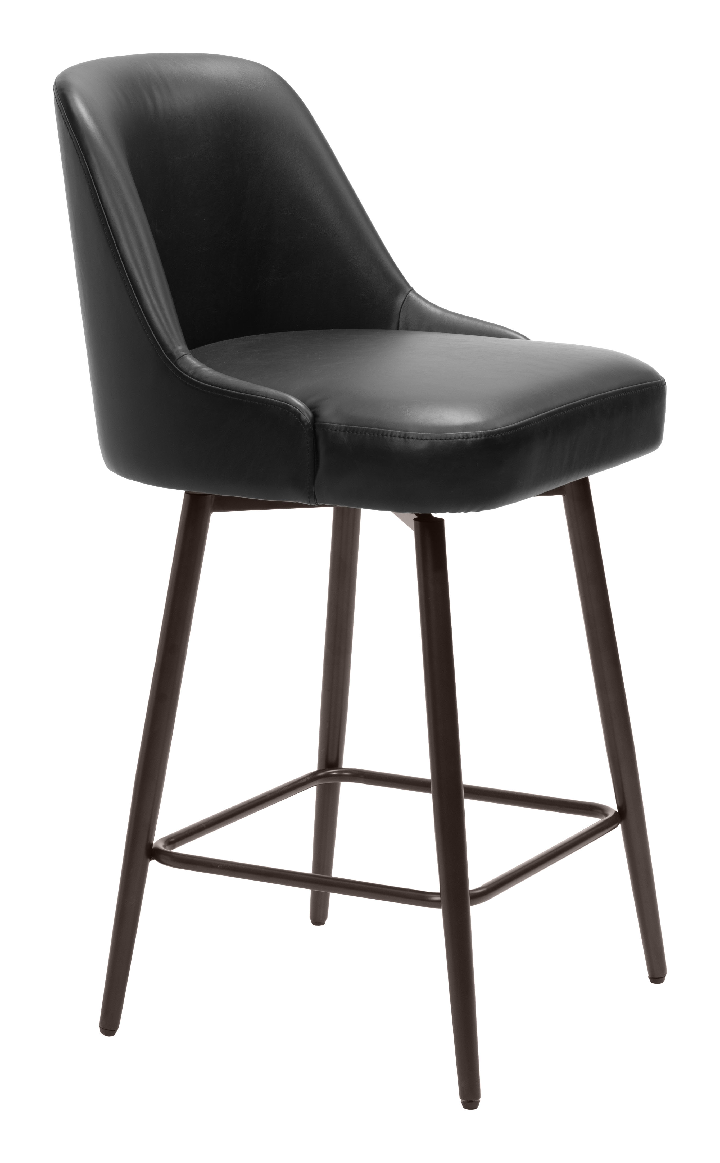 ZUO Keppel Swivel Counter Stool - Black/Bronze