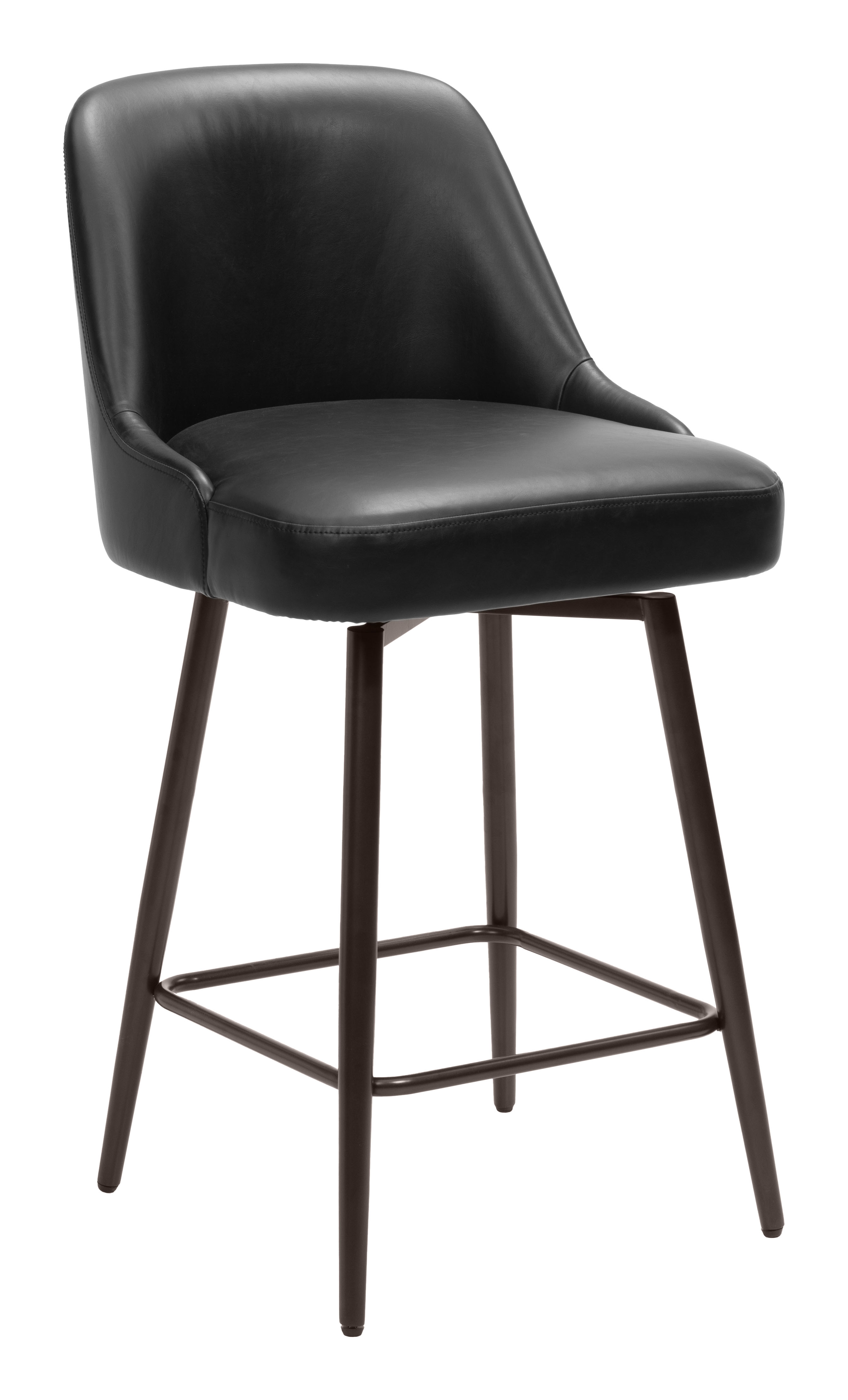 ZUO Keppel Swivel Counter Stool - Black/Bronze