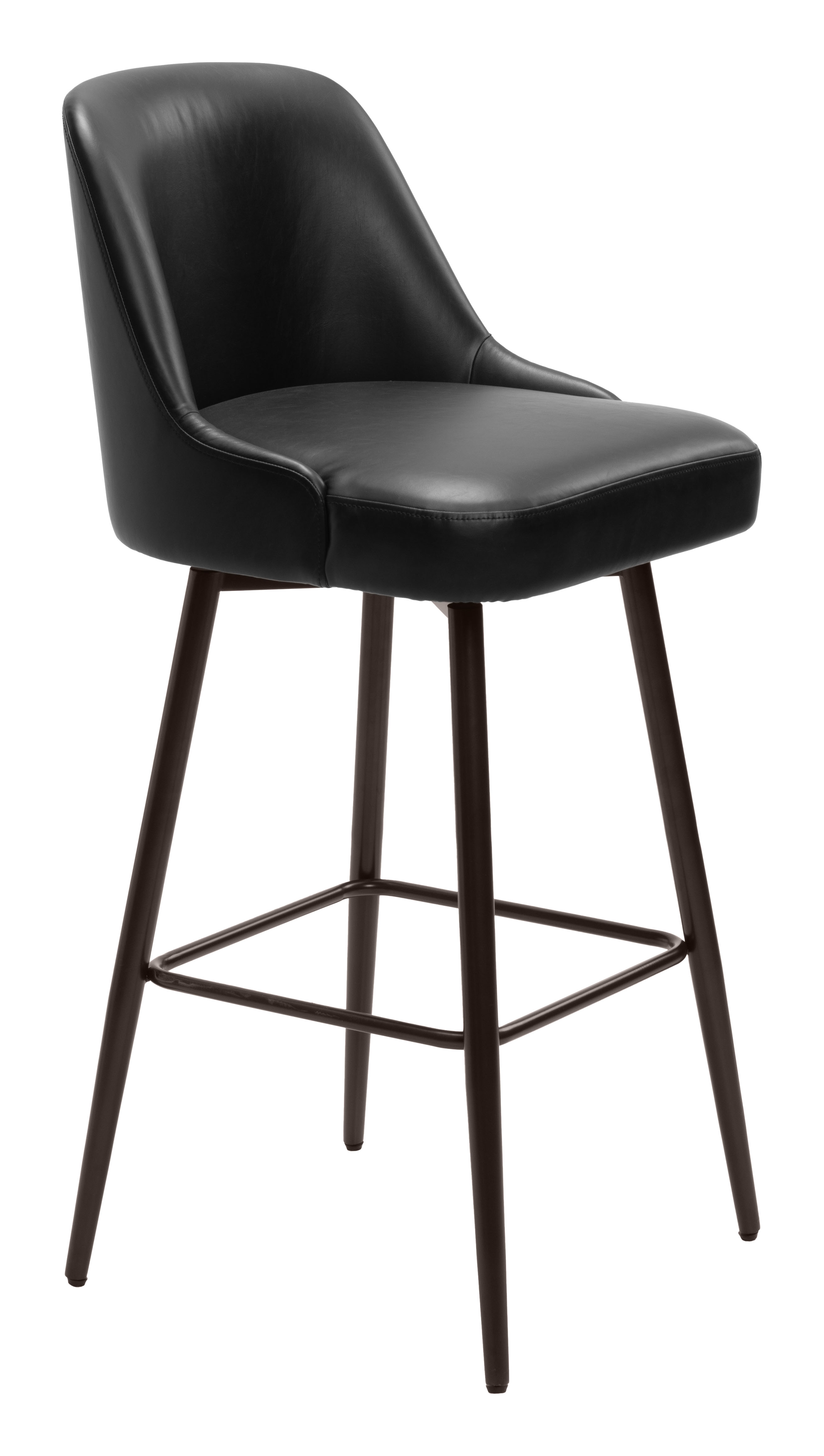 ZUO Keppel Swivel Barstool - Black/Bronze