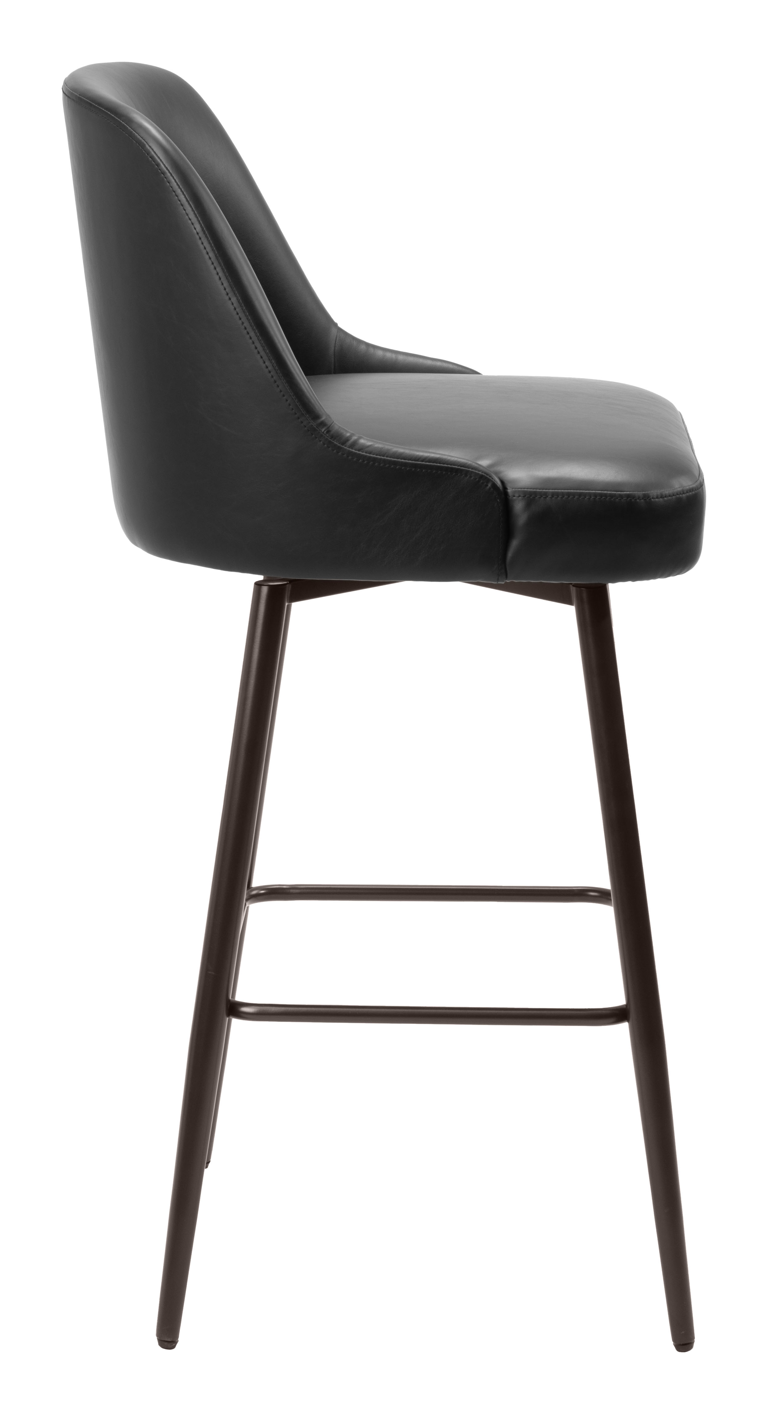 ZUO Keppel Swivel Barstool - Black/Bronze