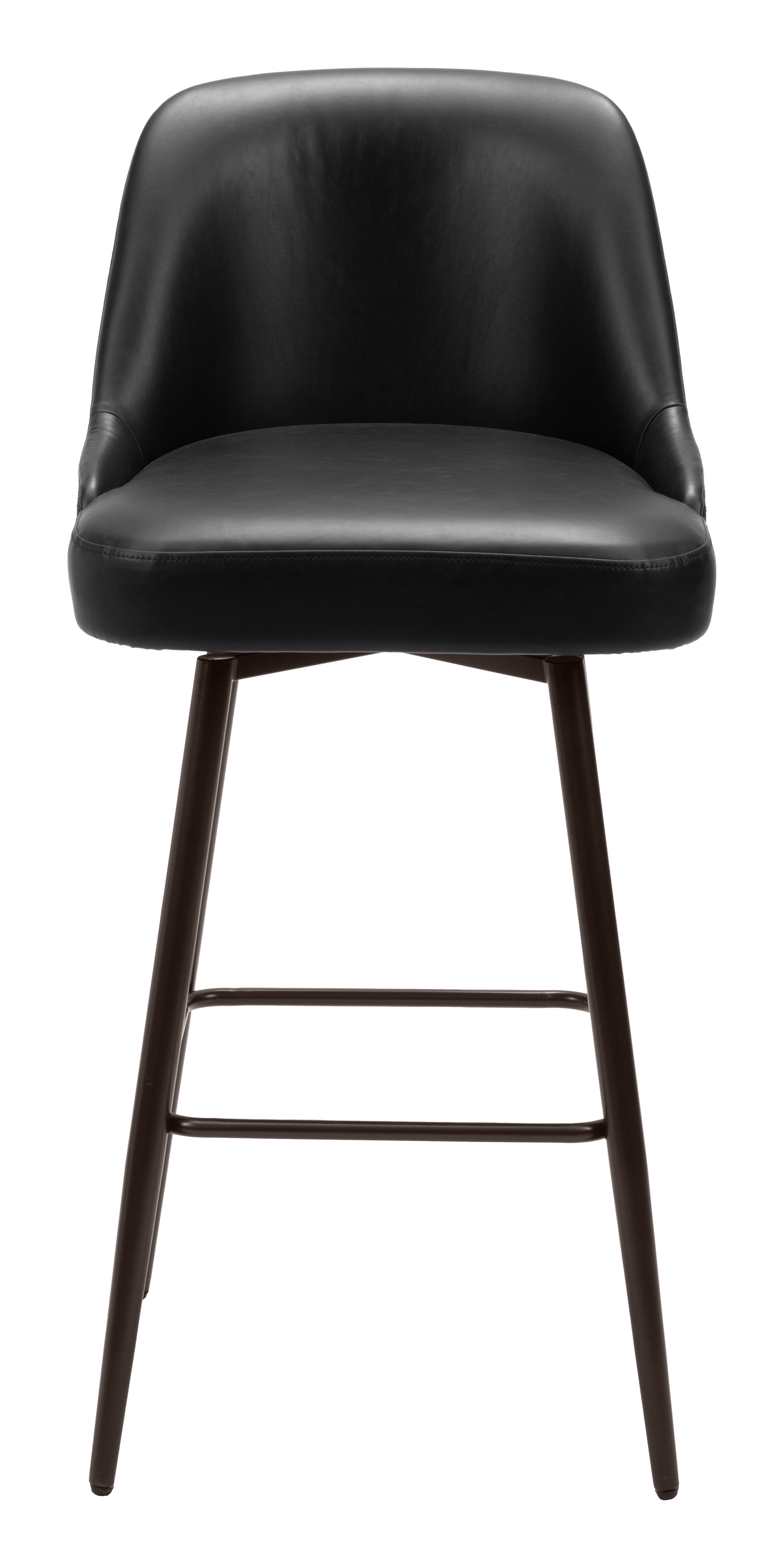 ZUO Keppel Swivel Barstool - Black/Bronze