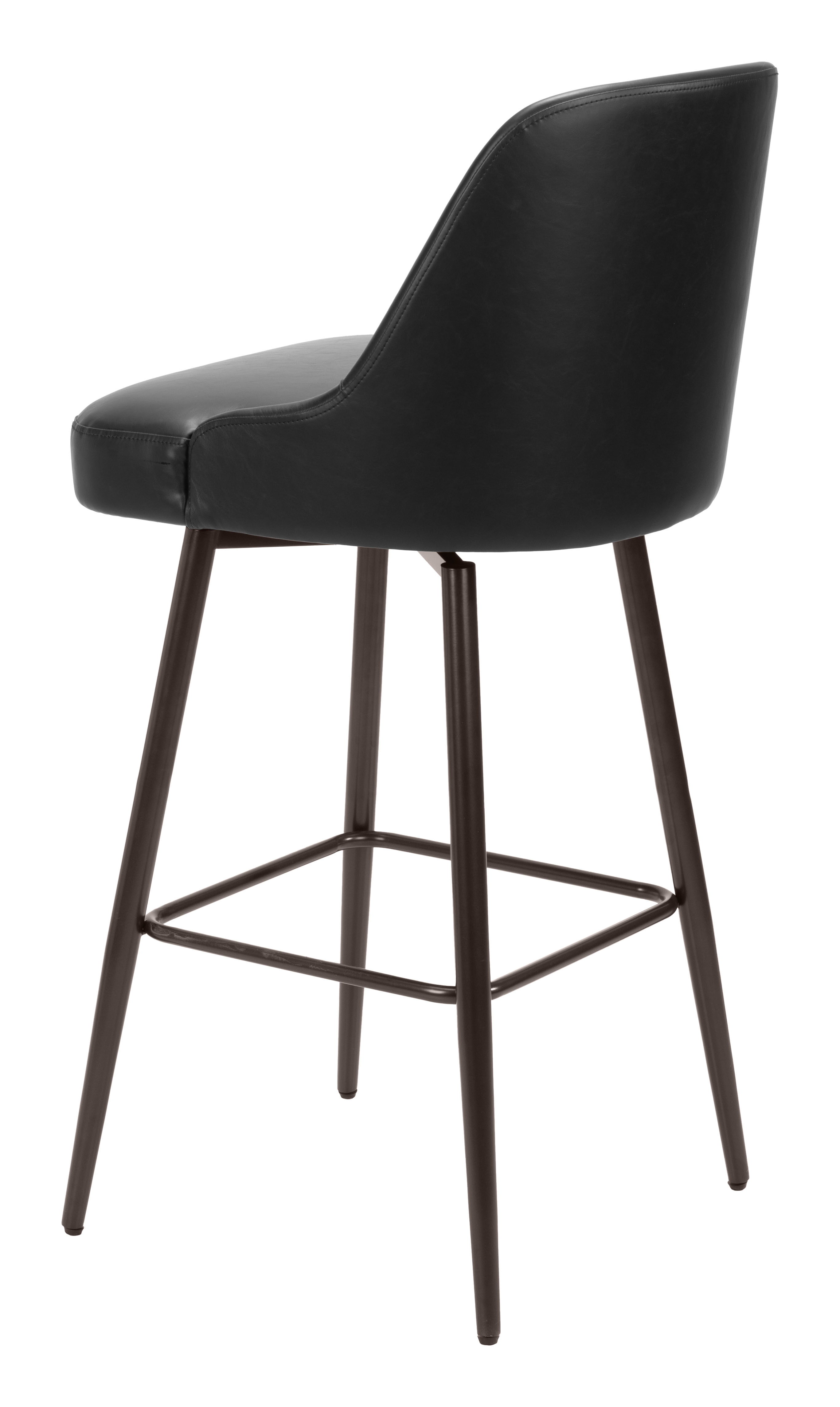 ZUO Keppel Swivel Barstool - Black/Bronze