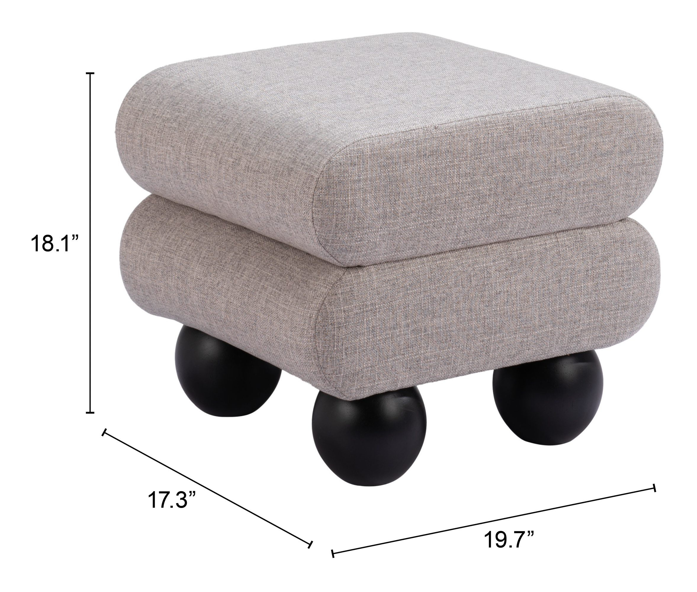 ZUO - Davao Ottoman in Gray