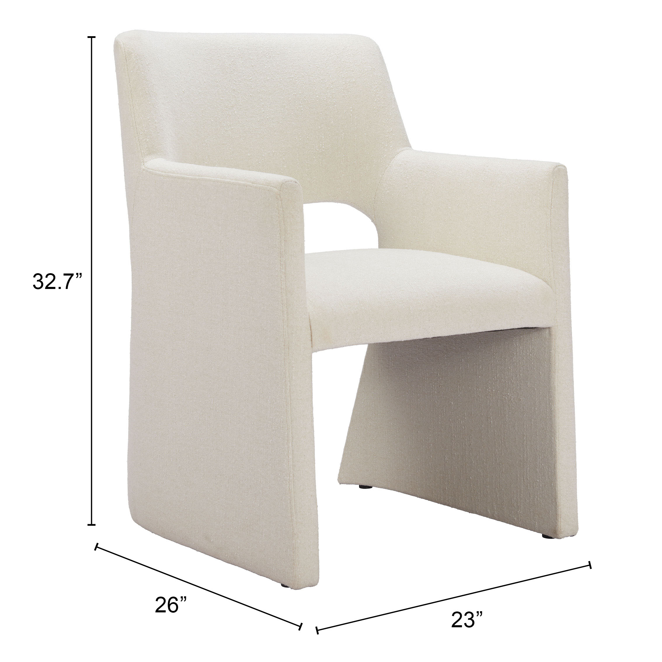 ZUO - Minet Dining Chair in Linen White