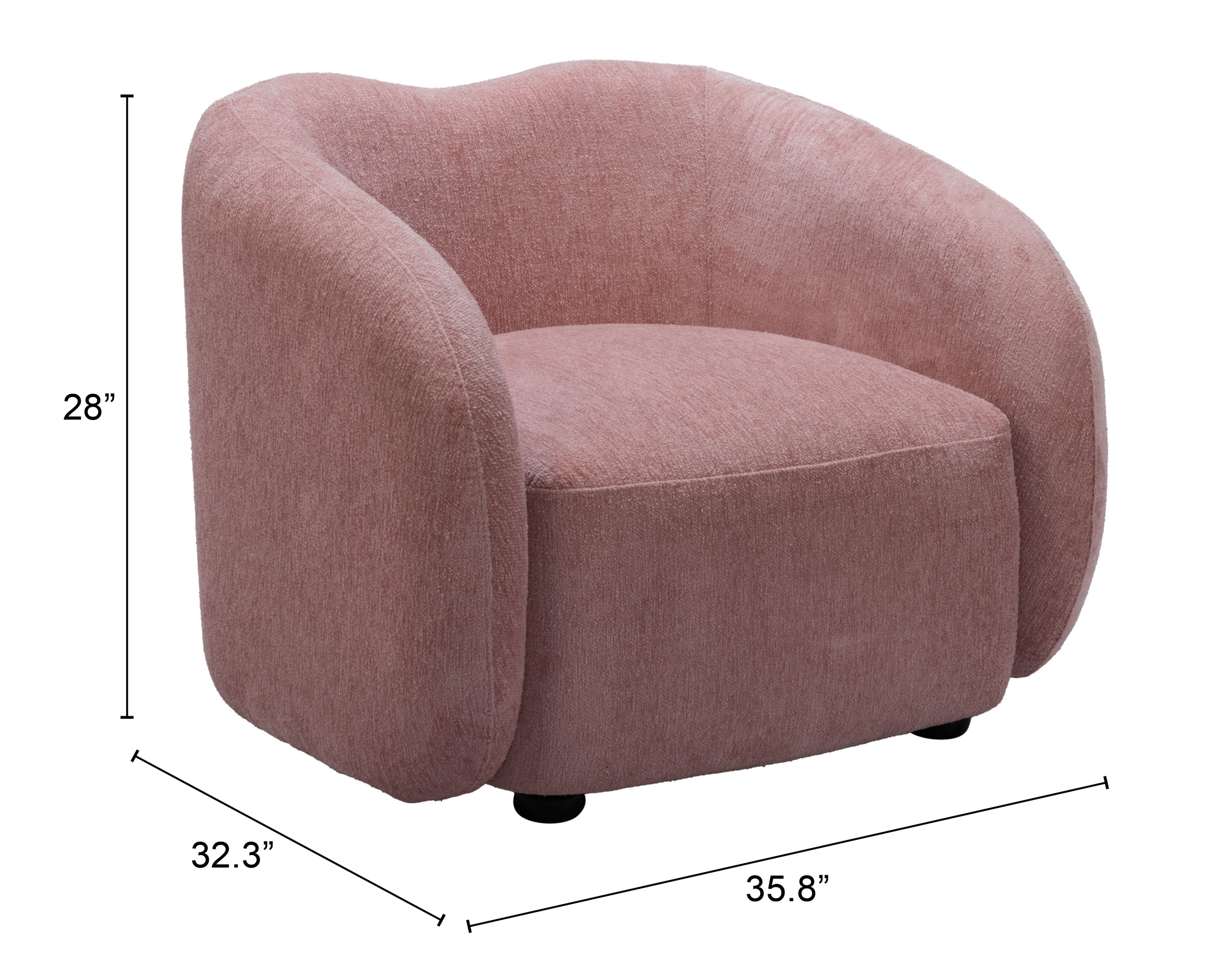 ZUO™ Tallin Accent Chair - Mauve Pink