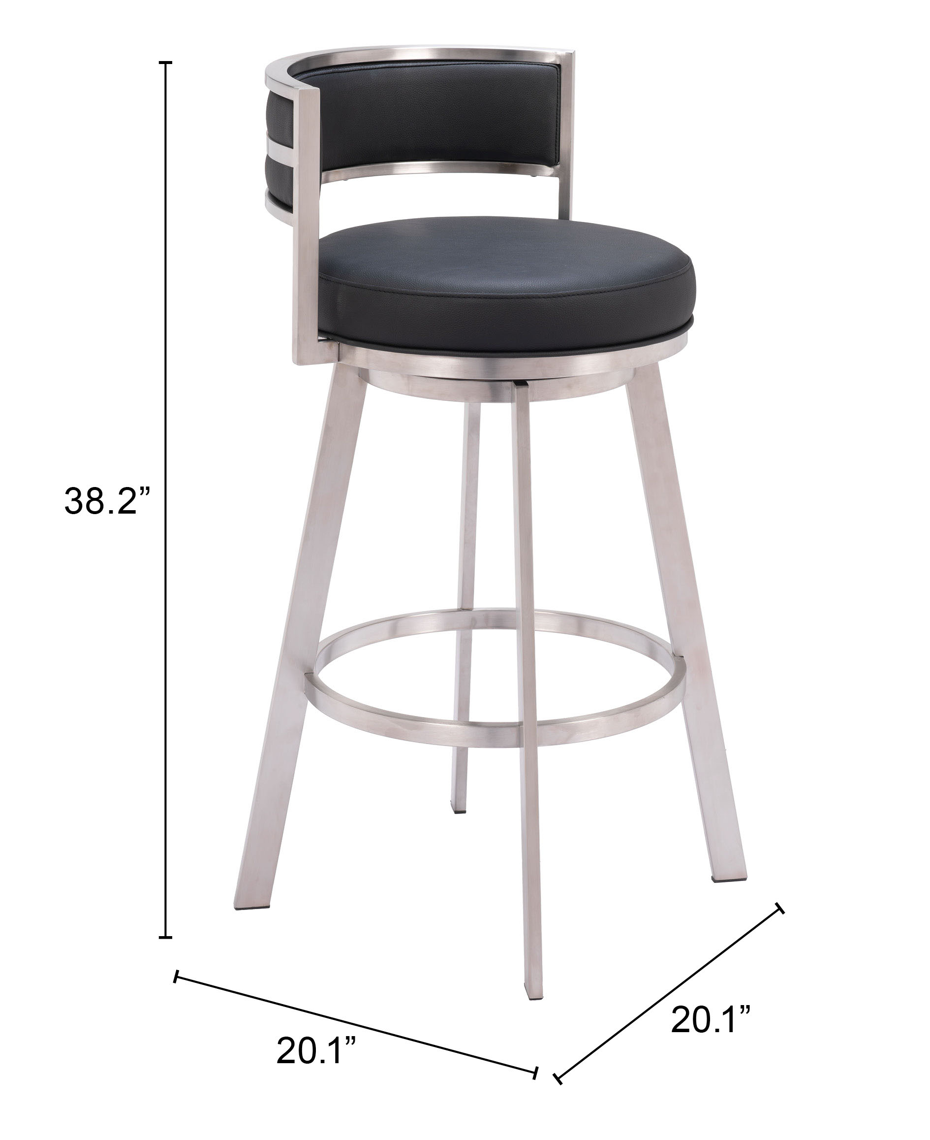 ZUO - Gimsby Swivel Barstool in Black