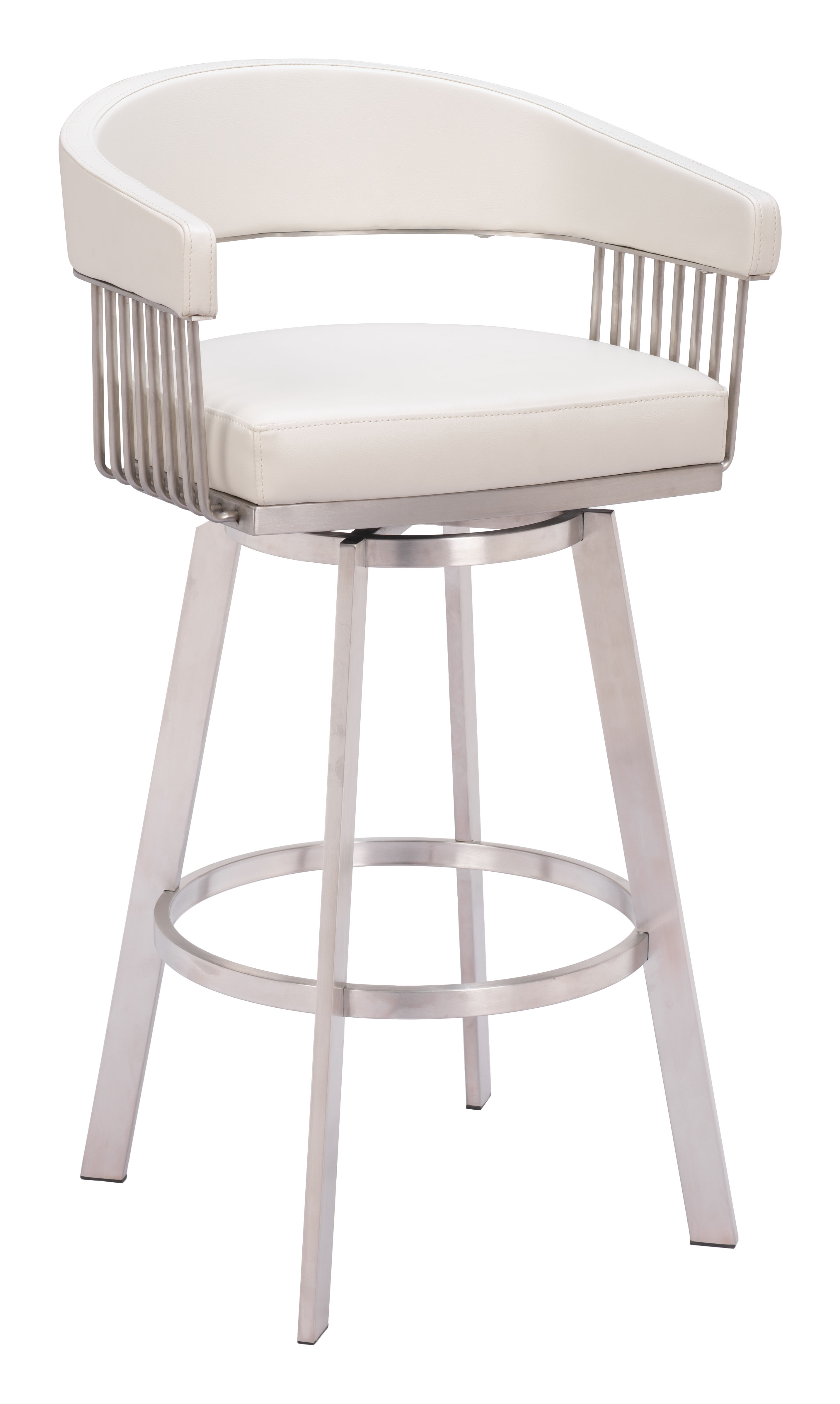 ZUO™ Bantry Swivel Barstool - White