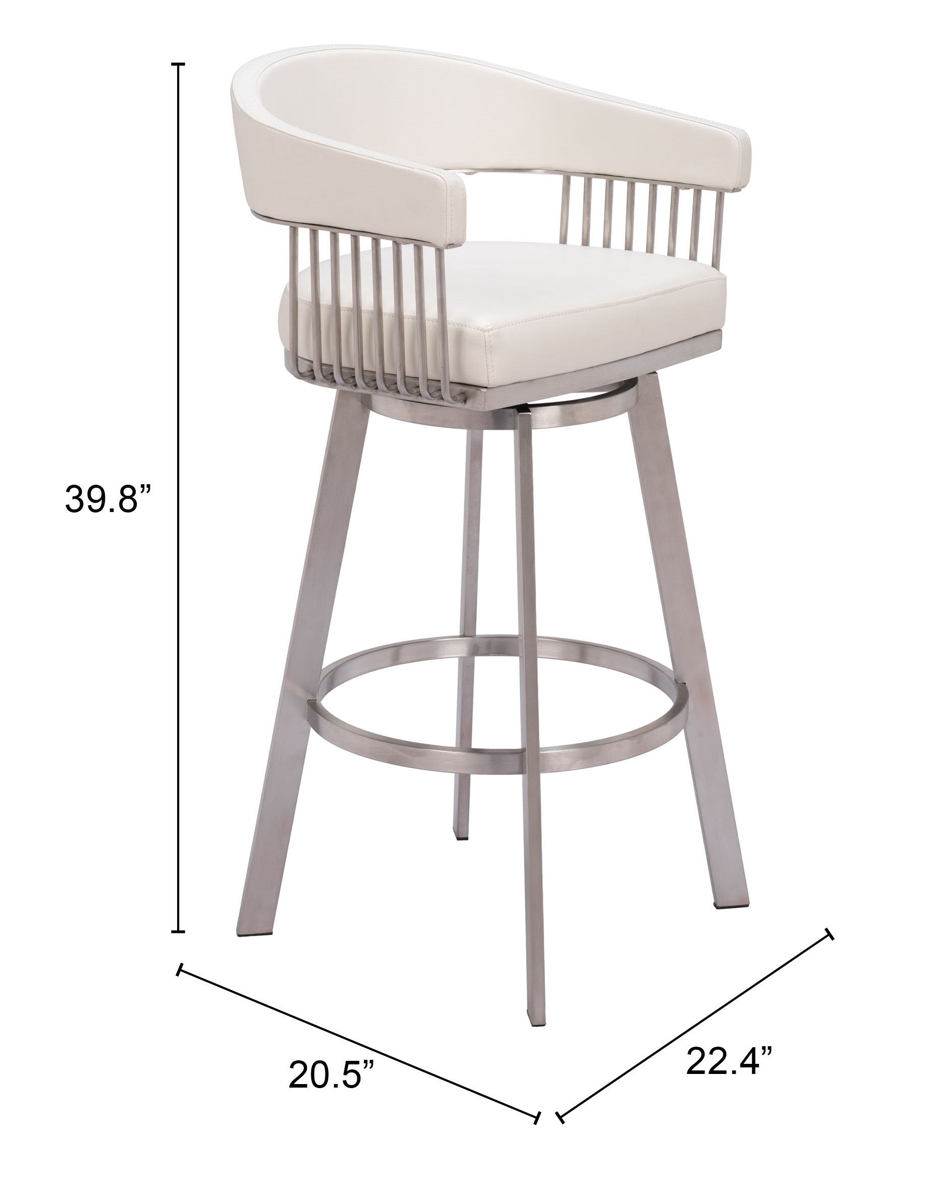 ZUO™ Bantry Swivel Barstool - White