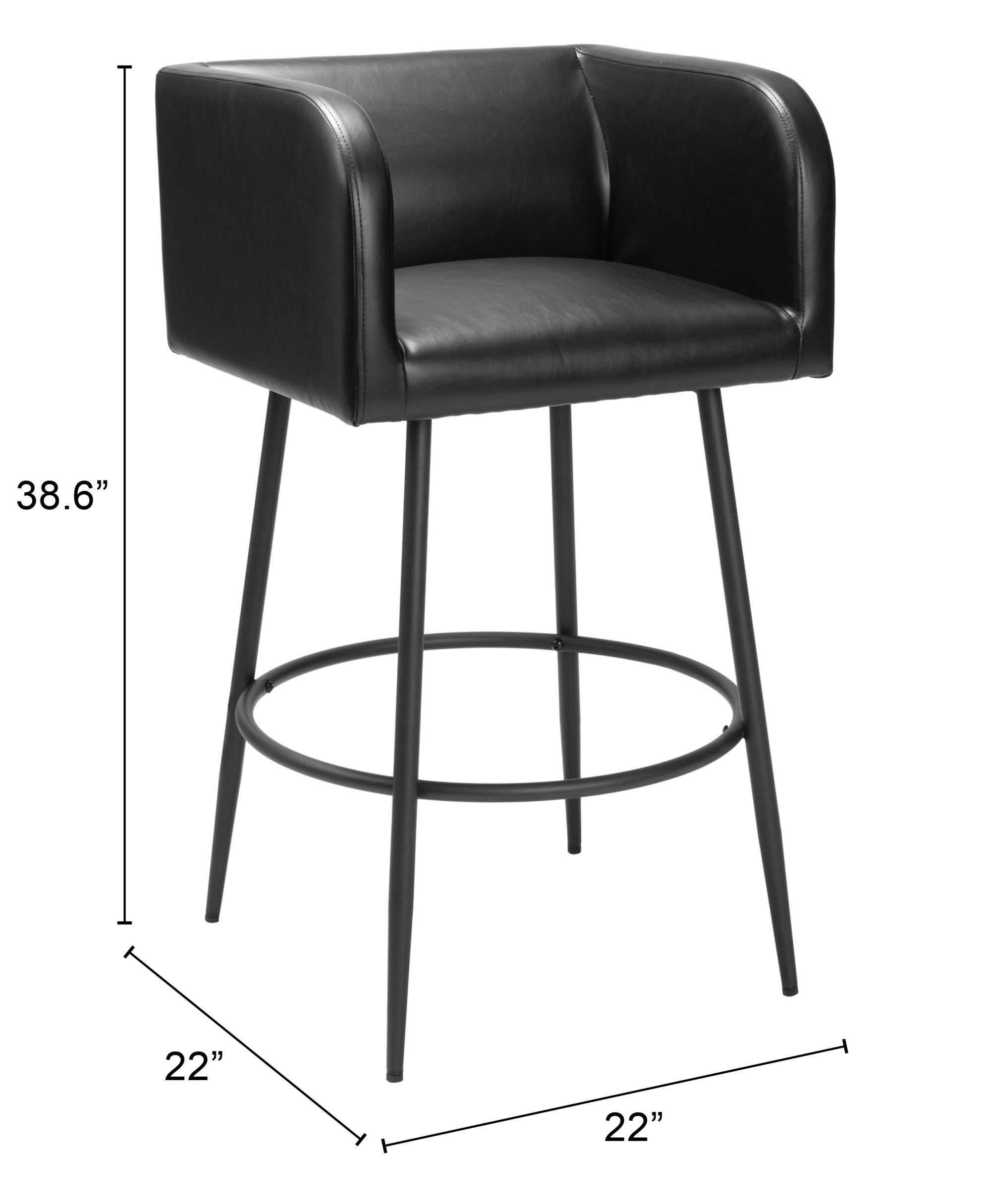 ZUO Horbat Barstool (Set of 2) - Black