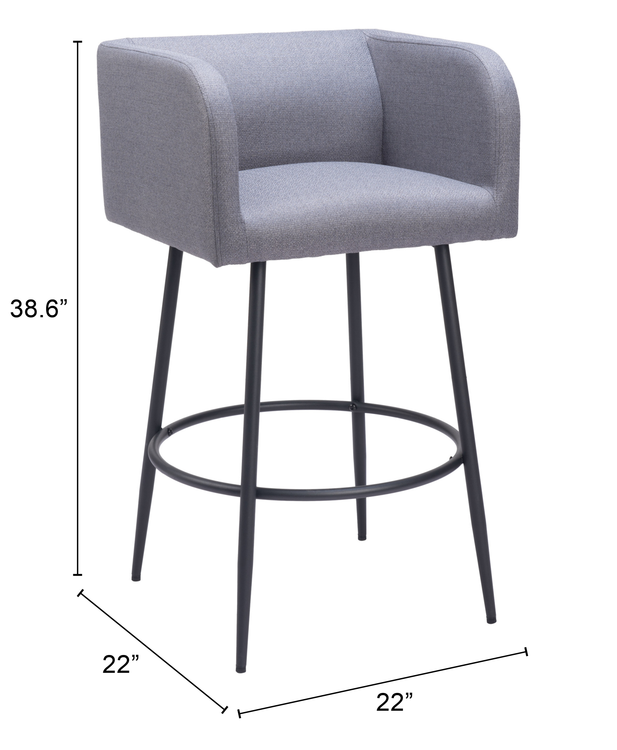 ZUO Horbat Barstool (Set of 2) - Gray