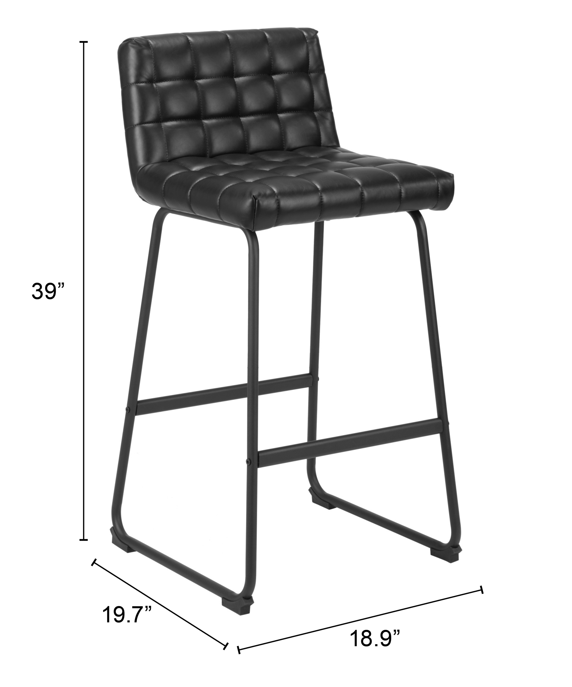 ZUO Pago Barstool (Set of 2) - Black