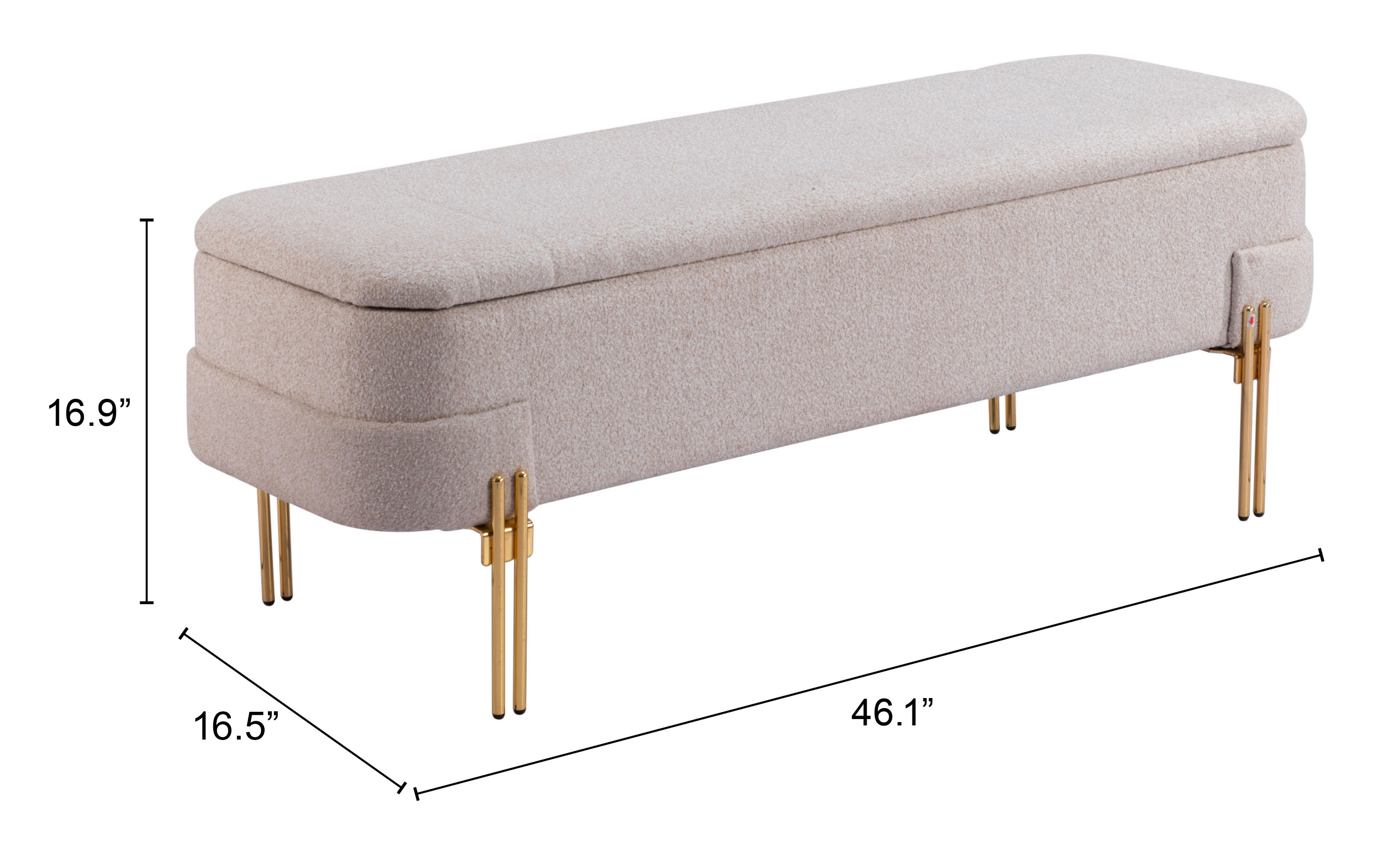 ZUO - Lebreton Storage Bench in Oatmeal Beige