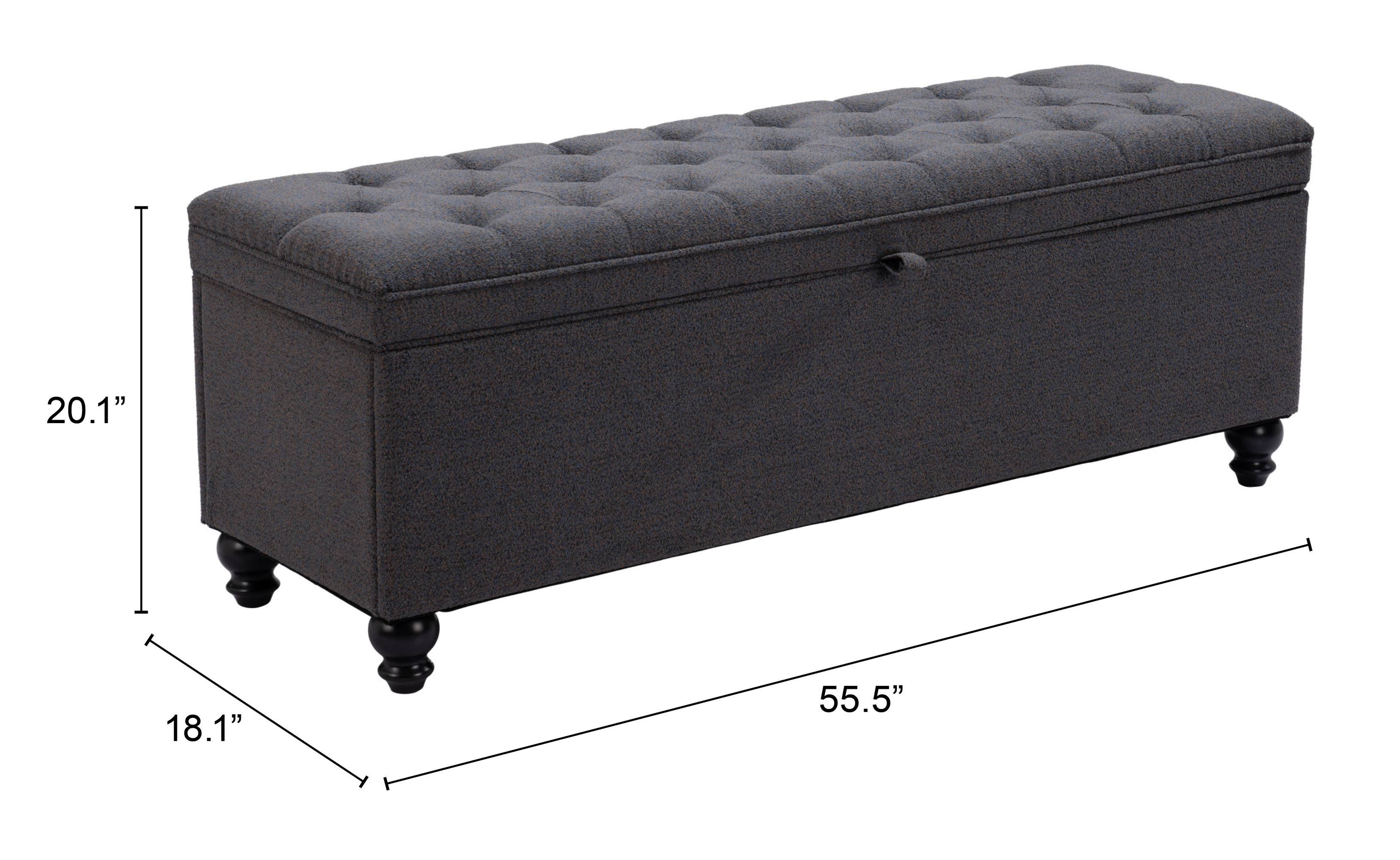 ZUO - Halifax Storage Bench in Gravel Gray