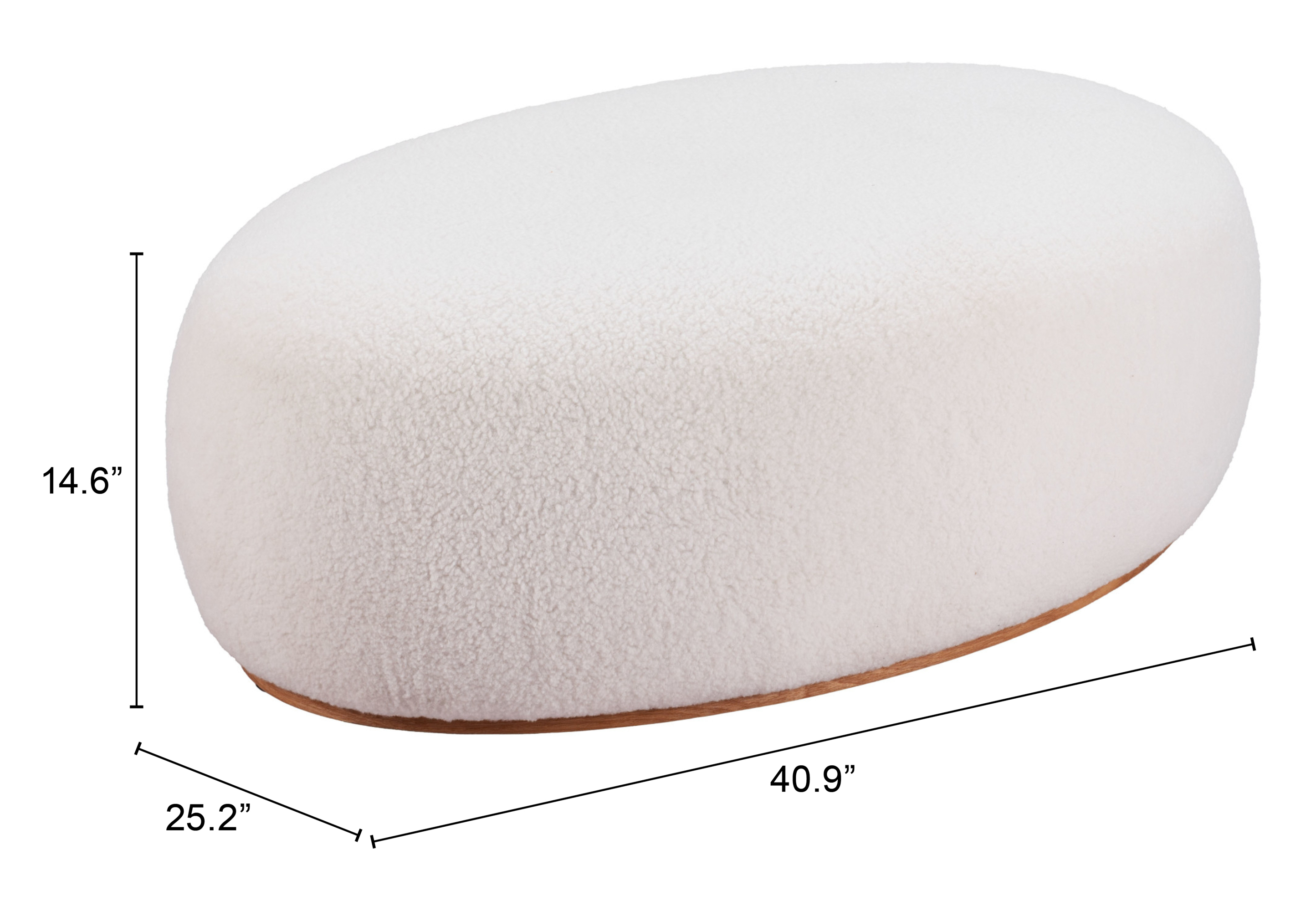 ZUO Amber Ottoman - Cream