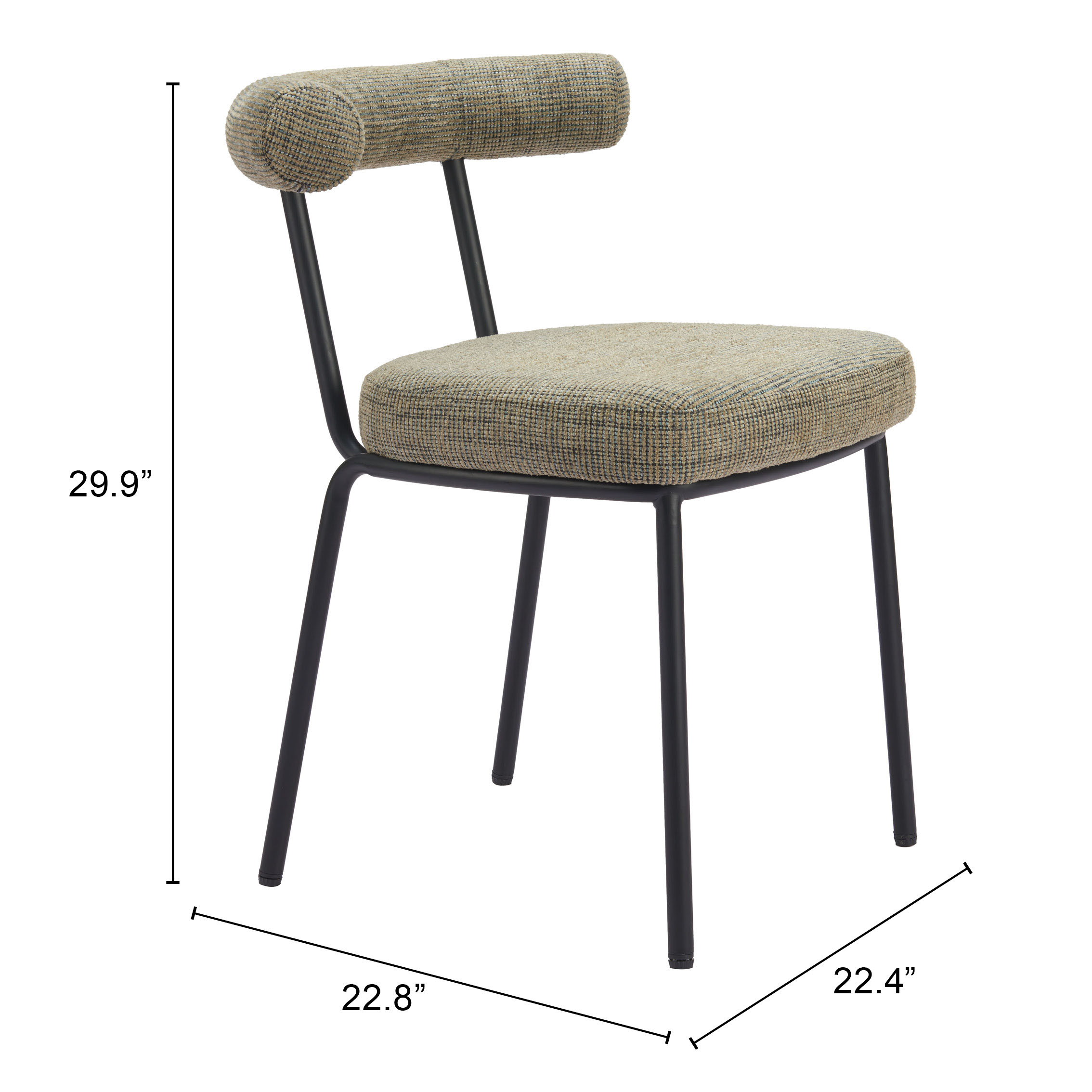 ZUO - Kede Dining Chair (Set of 2) in Green Tweed