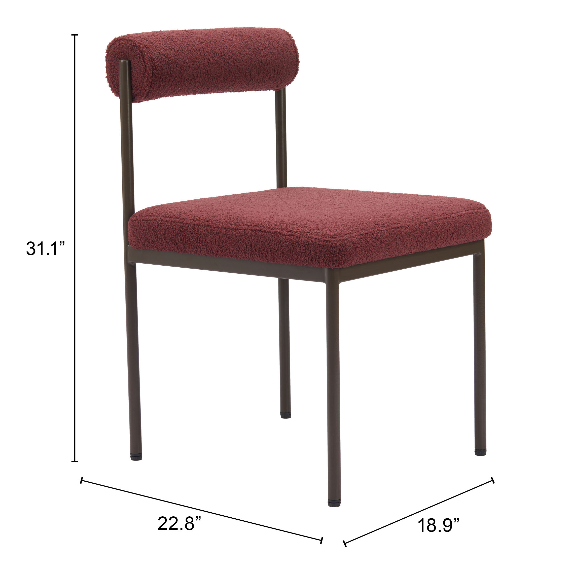 ZUO Livorno Dining Chair - Red/Bronze