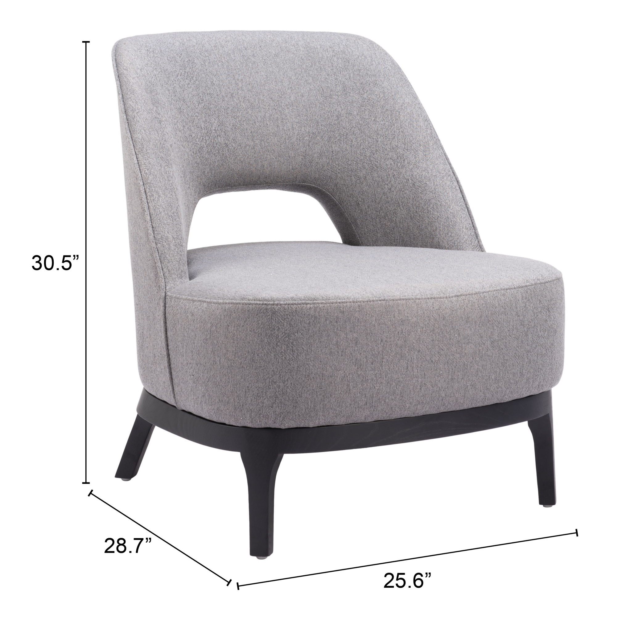 ZUO™ Mistley Accent Chair - Gray