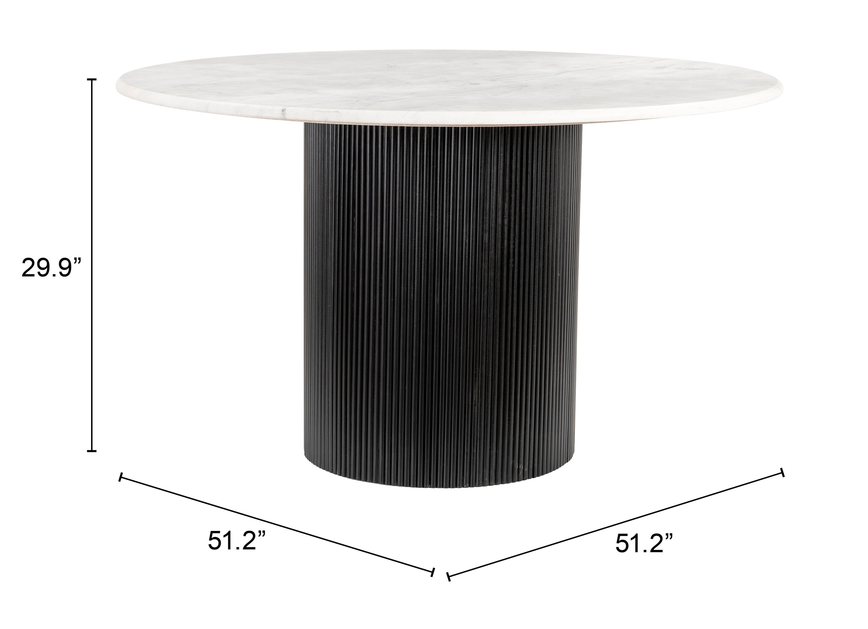 ZUO Izola Dining Table - White/Black