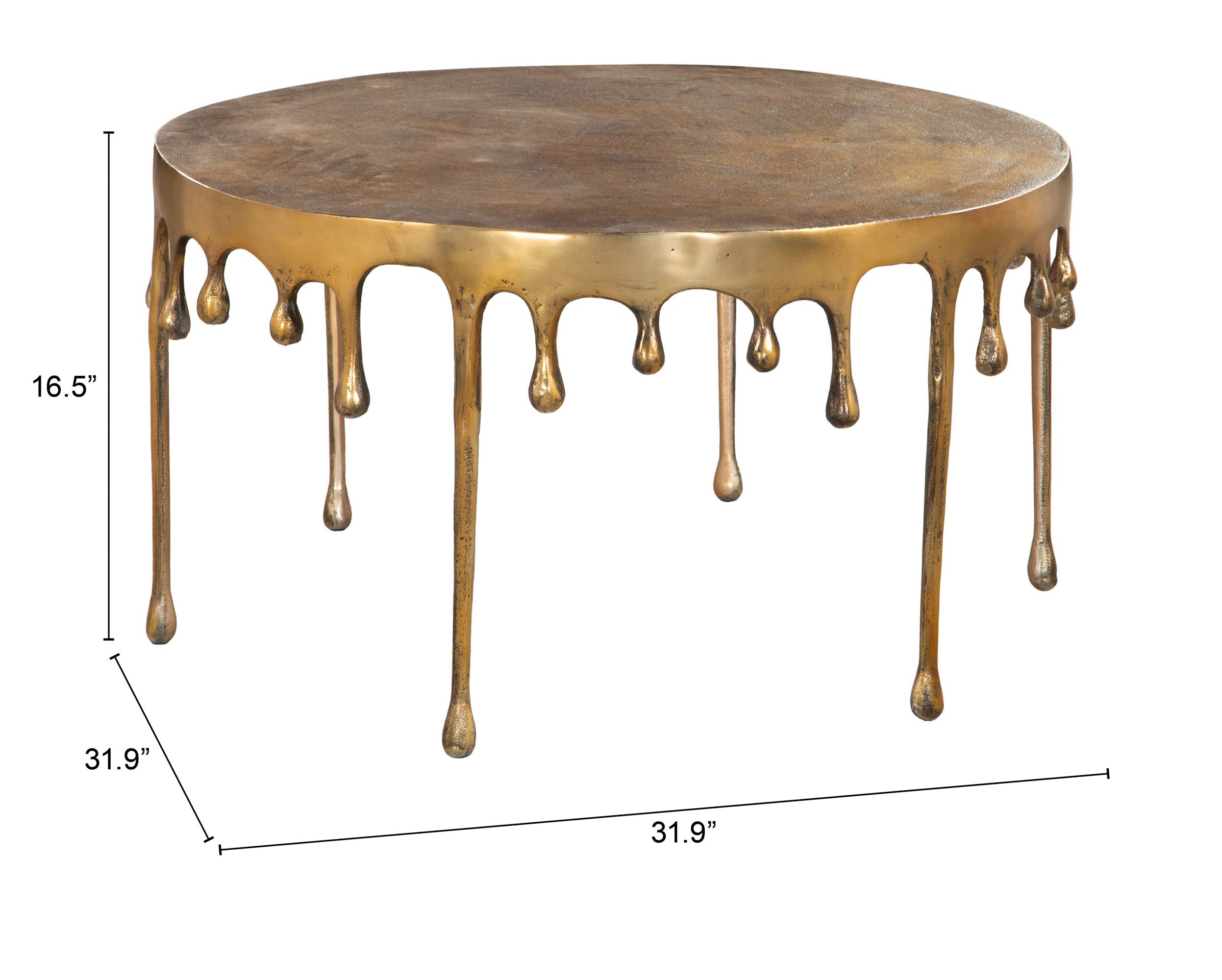 ZUO - Drip Coffee Table in Antique Brass