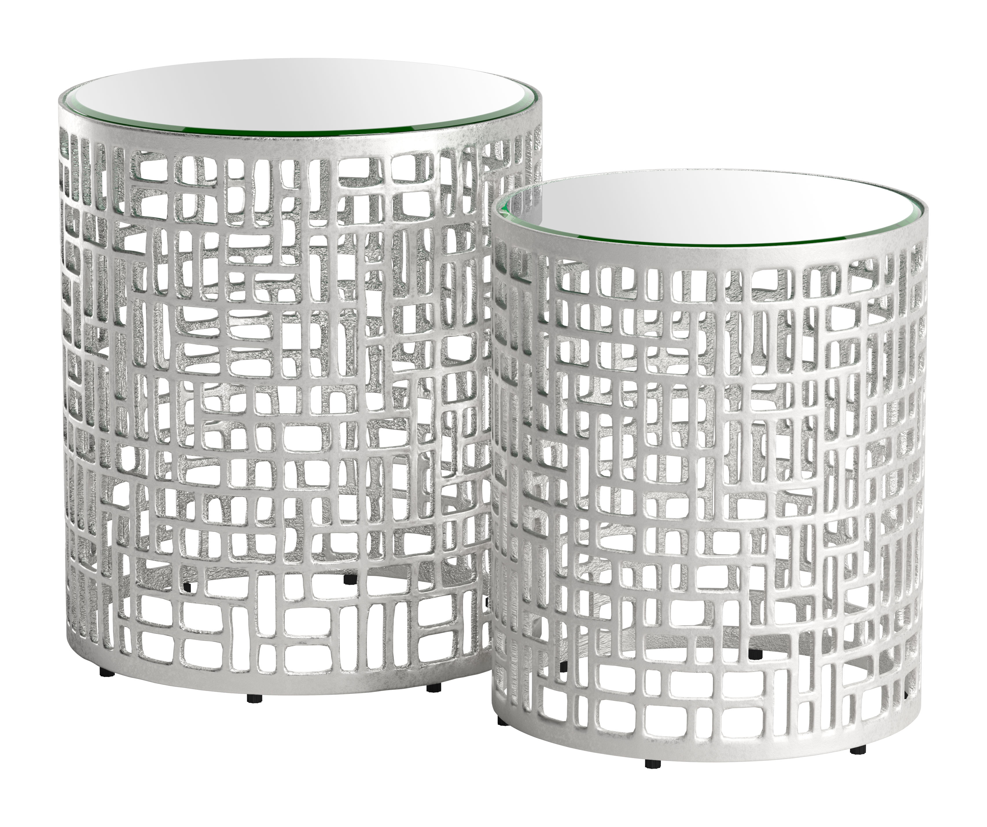 ZUO - Reden Side Table Set (2-Piece) in Silver