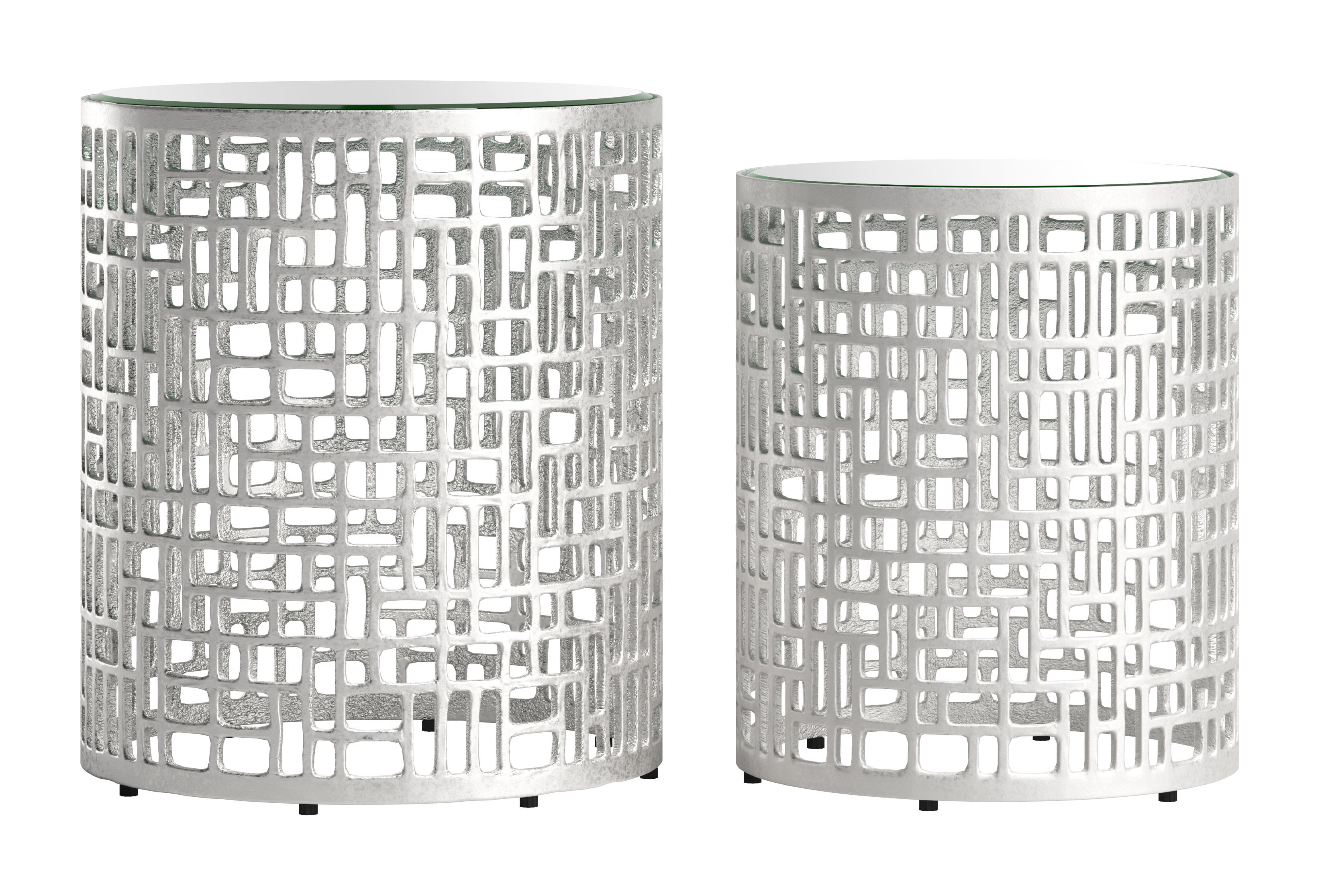 ZUO - Reden Side Table Set (2-Piece) in Silver