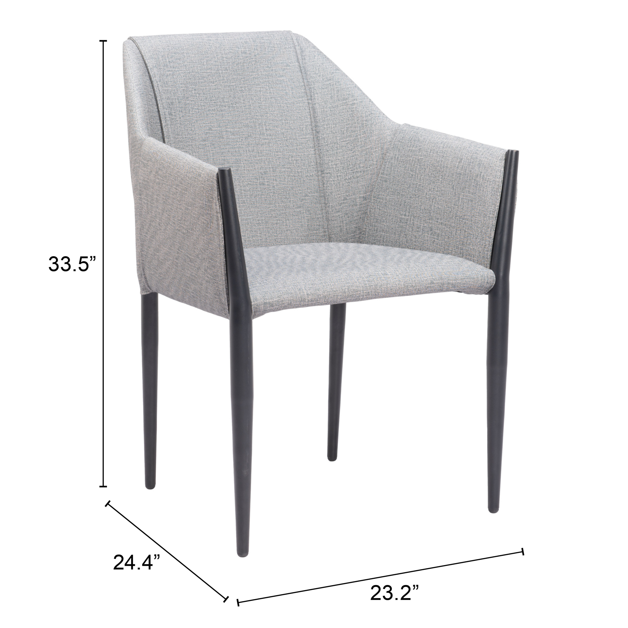 ZUO Andover Dining Chair (Set of 2) - Slate Gray