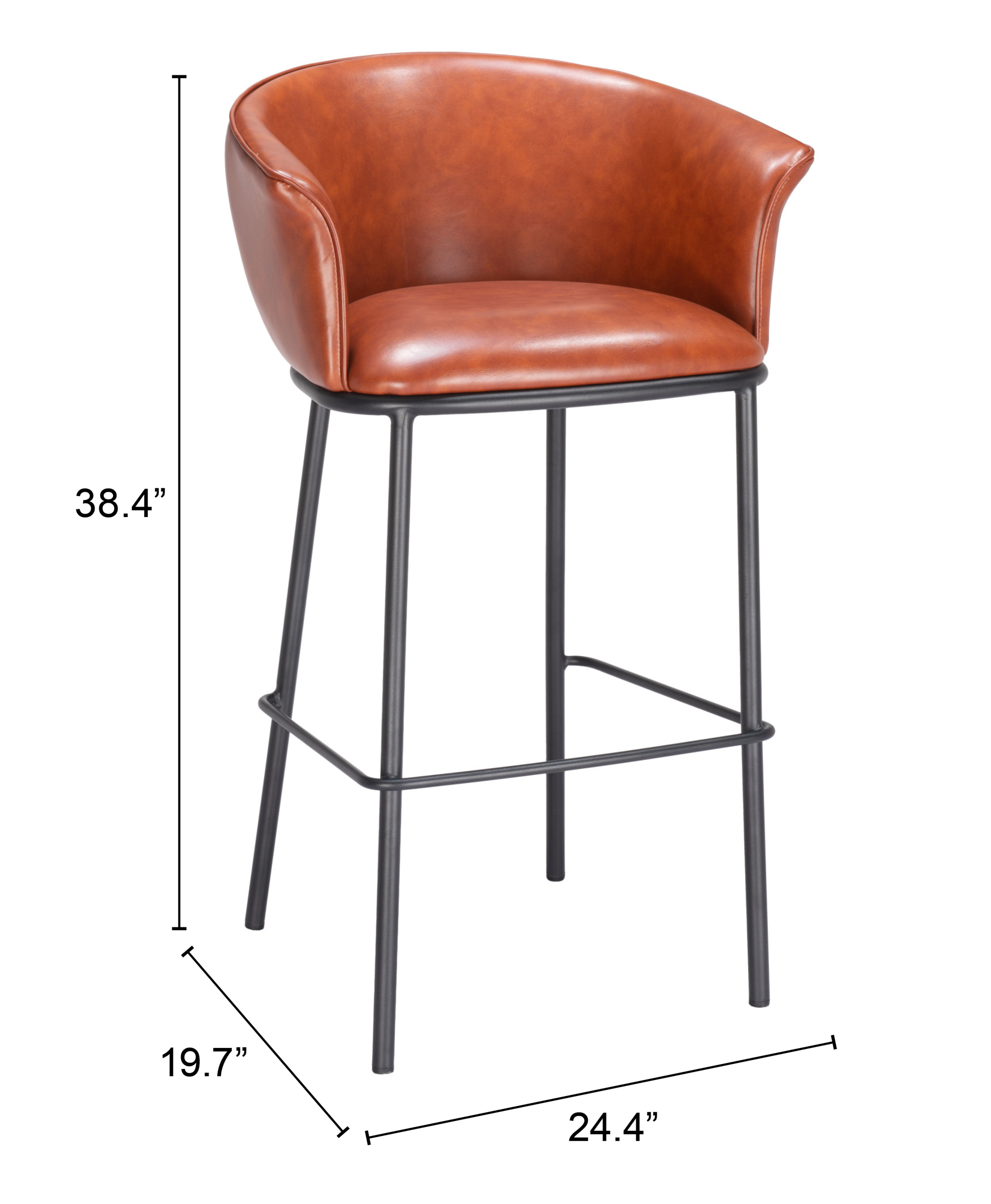 ZUO Garston Barstool - Brown