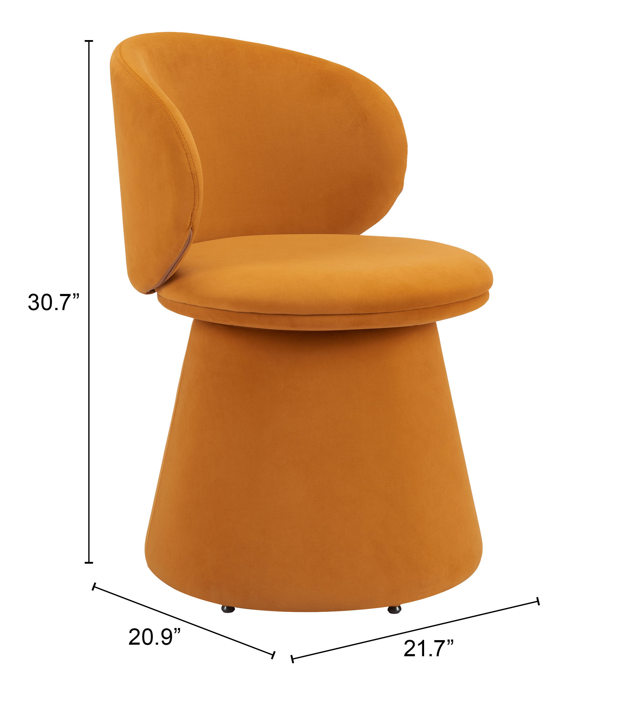 ZUO - Oblic Swivel Dining Chair in Orange