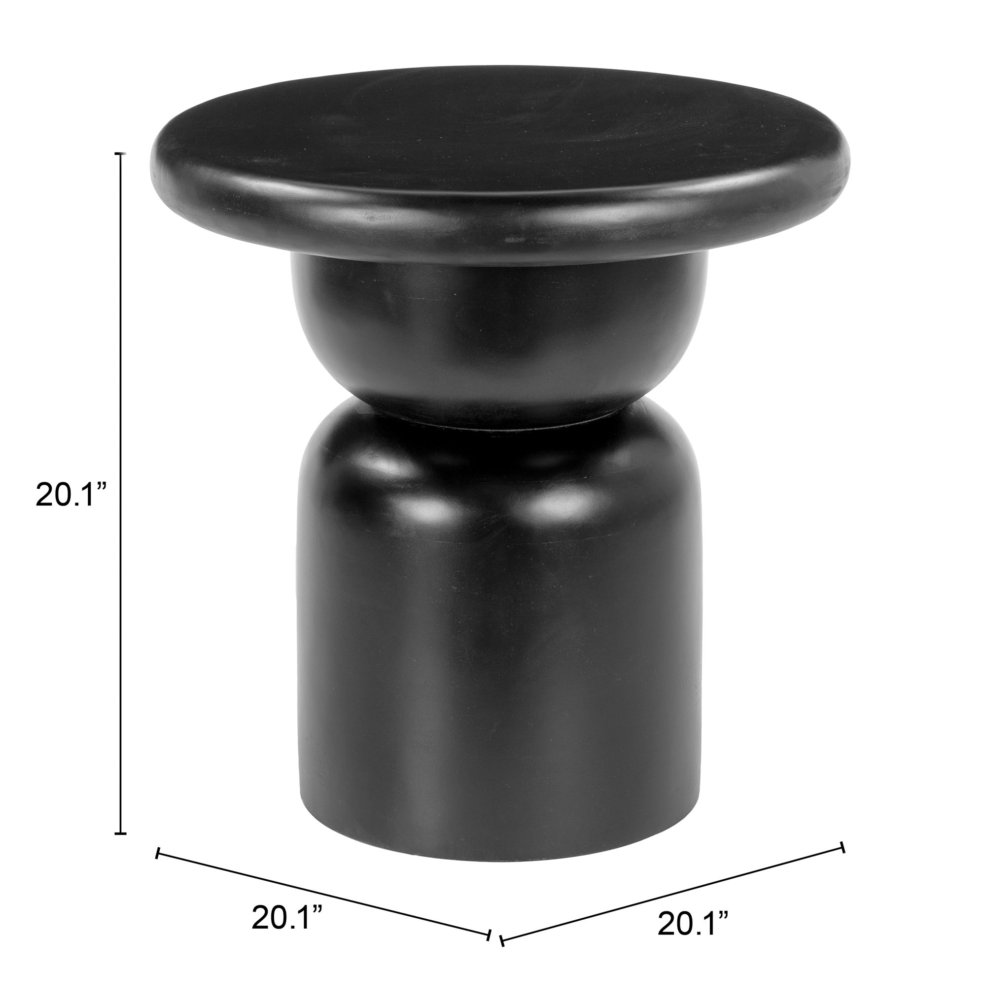 ZUO - Hals Side Table in Black