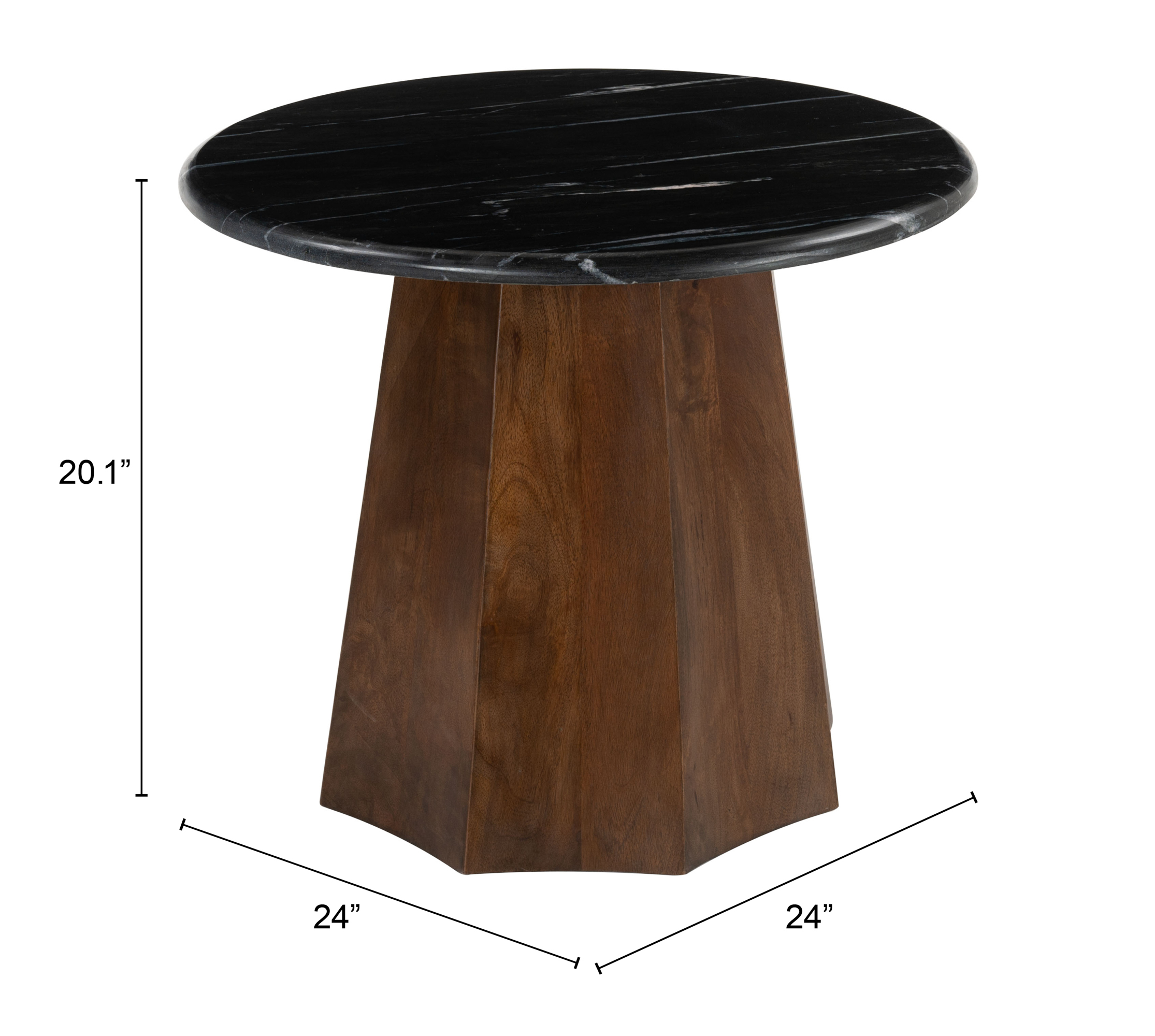 ZUO Aipe Accent Table - Black/Brown