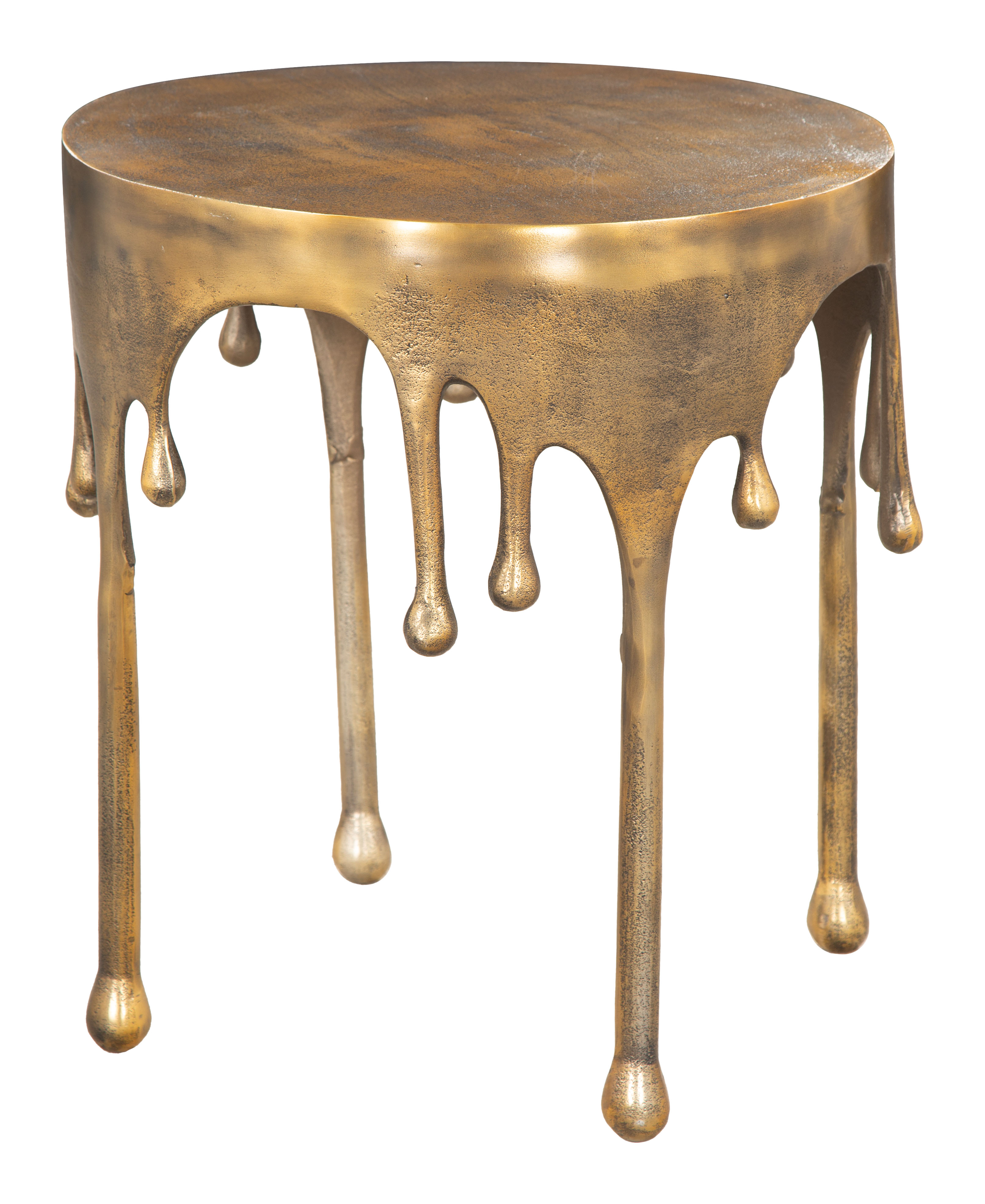 ZUO - Drip Side Table in Antique Brass