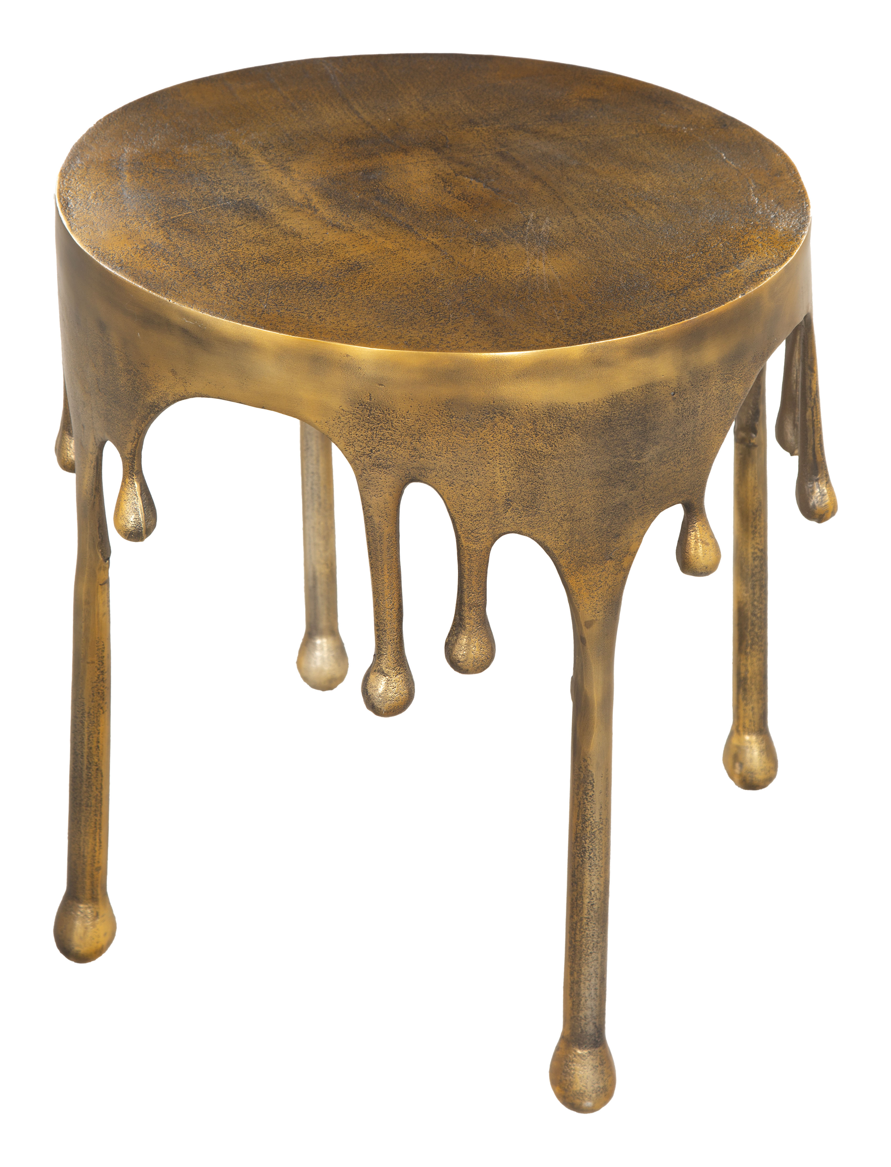 ZUO - Drip Side Table in Antique Brass