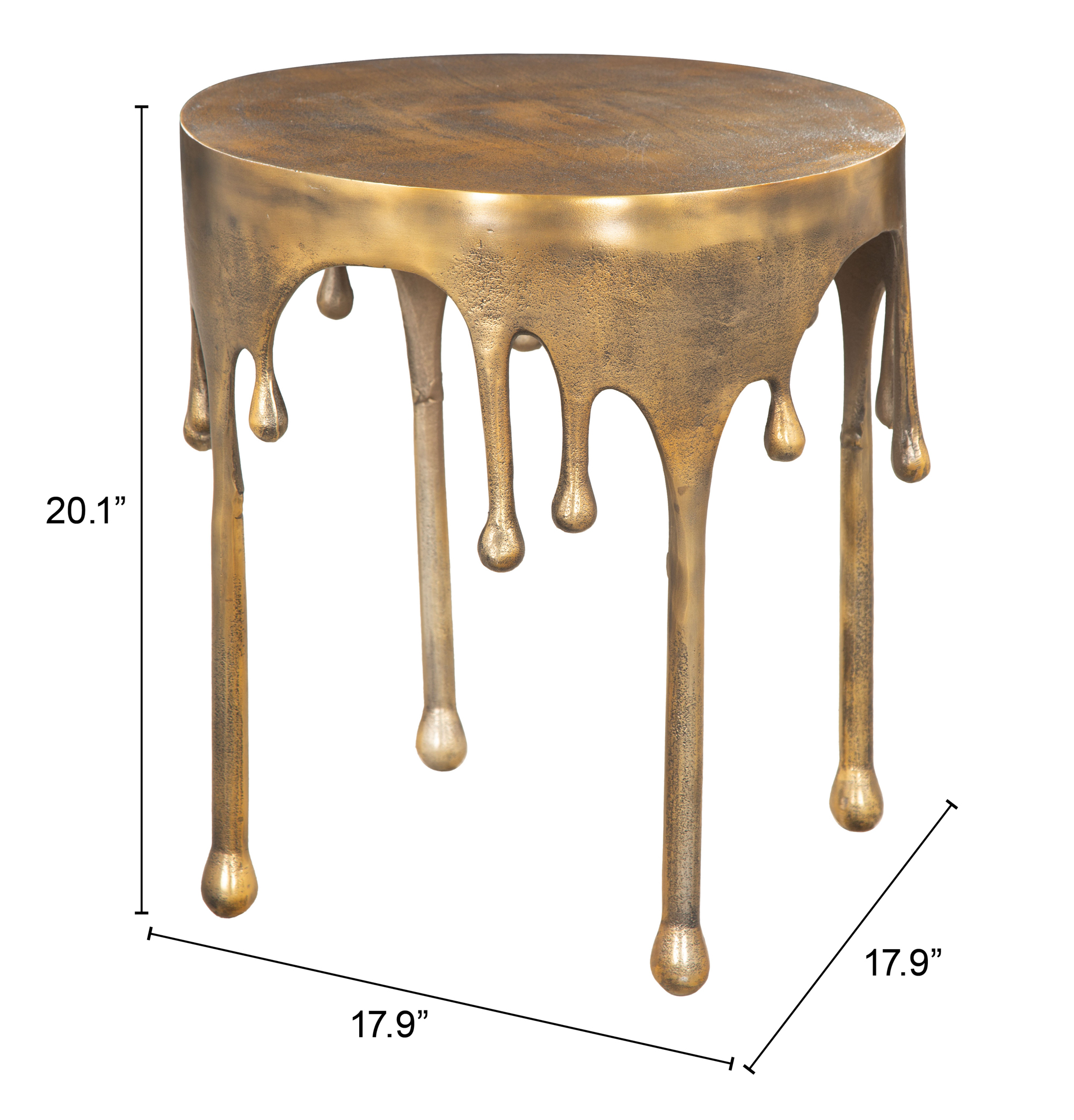 ZUO - Drip Side Table in Antique Brass