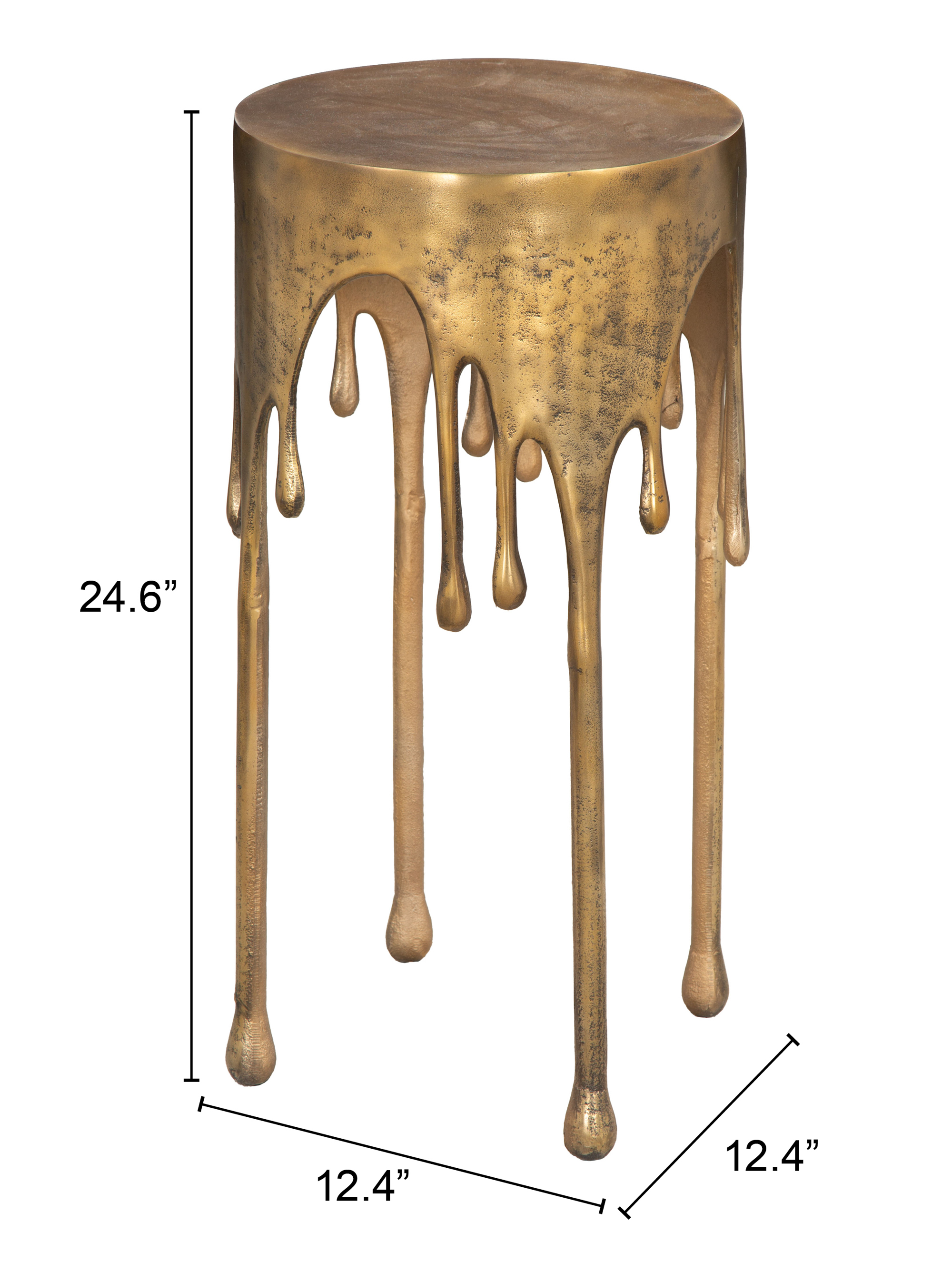 ZUO - Drip Accent Table in Antique Brass