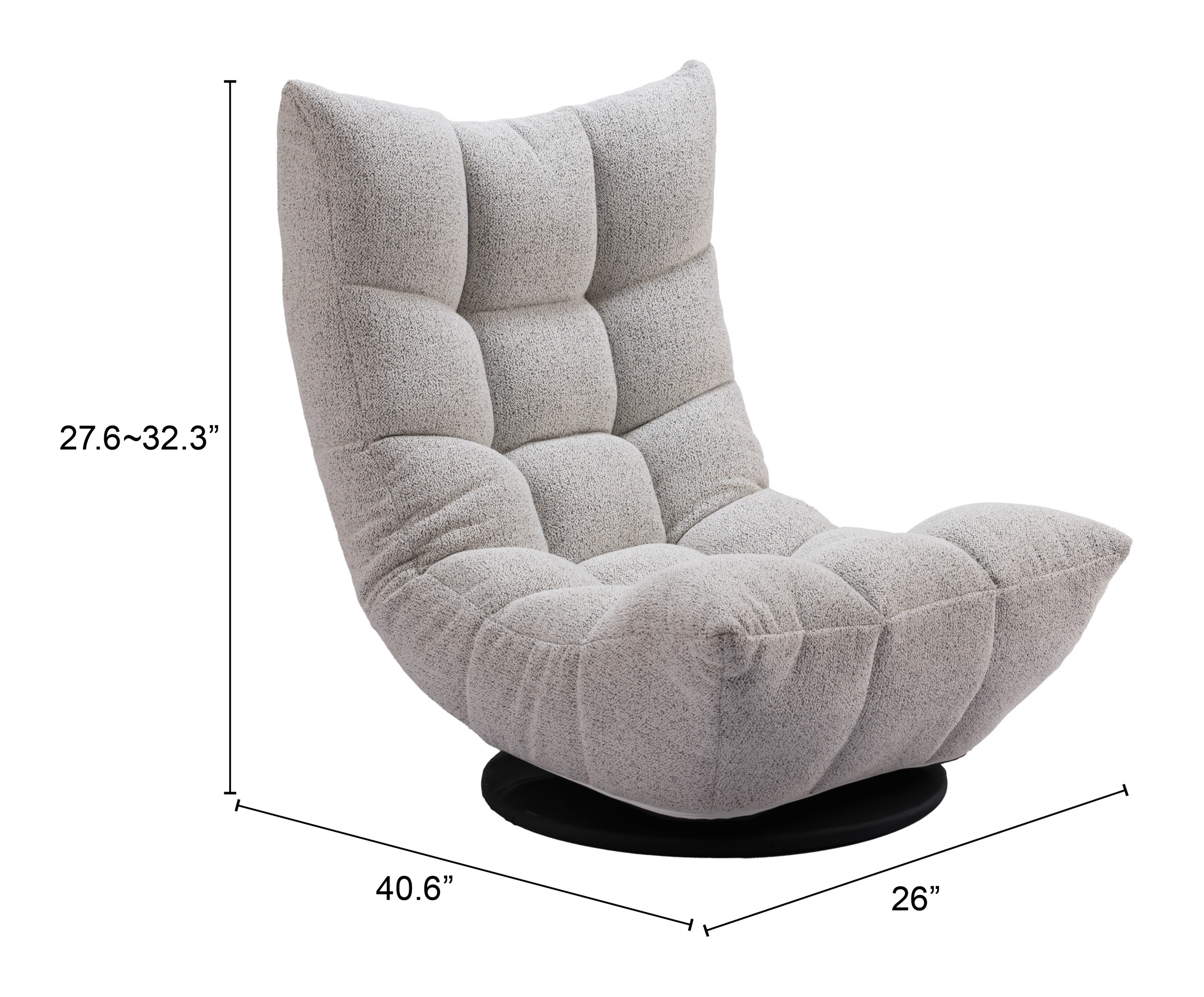 ZUO™ Down Go Swivel Chair - Ash Gray