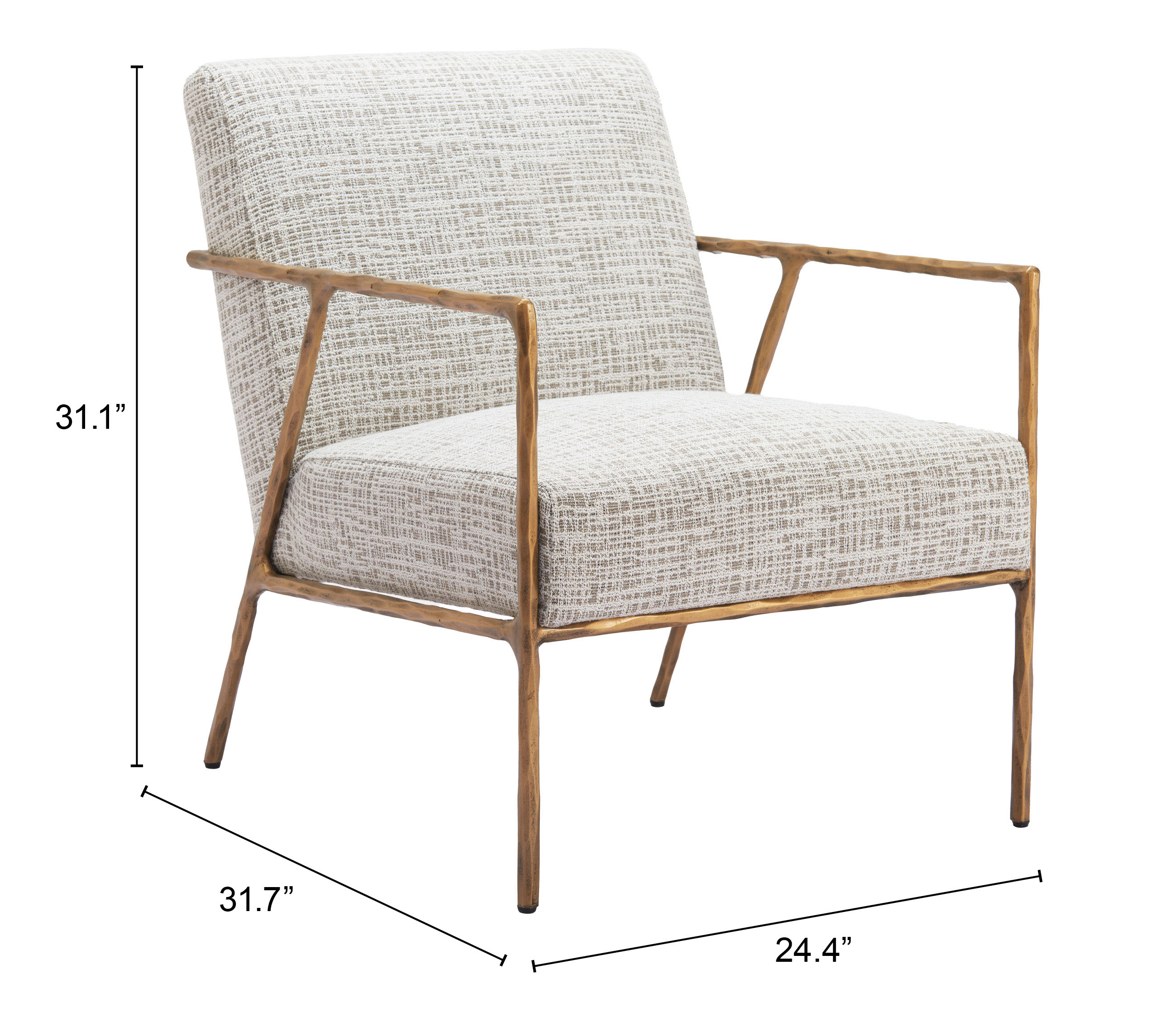 ZUO™ Norrebro Accent Chair - Beige Frost