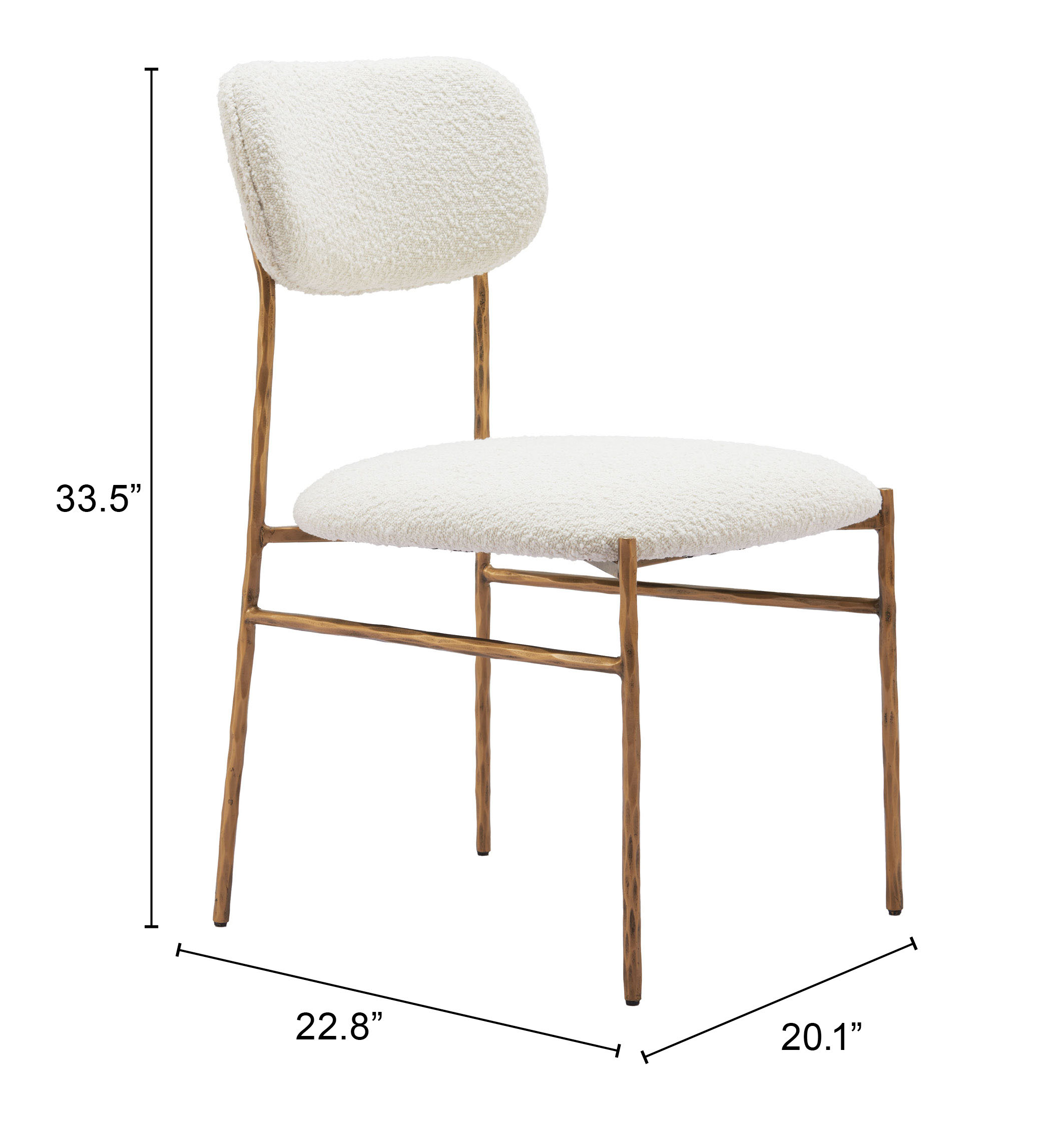 ZUO - Sydhavnen Dining Chair in Cream/Gold