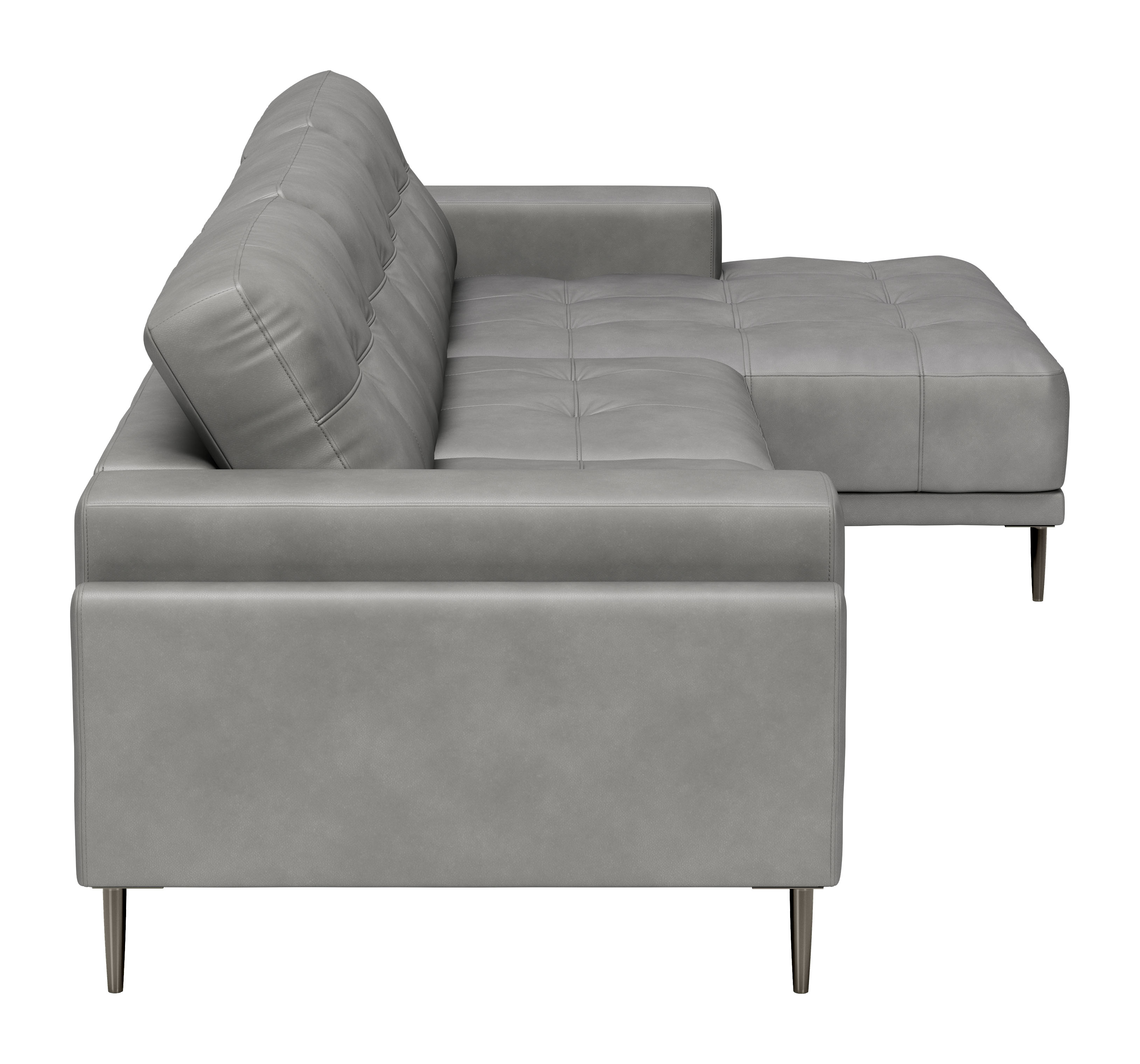 ZUO Bliss Right Facing Chaise Sectional - Gray