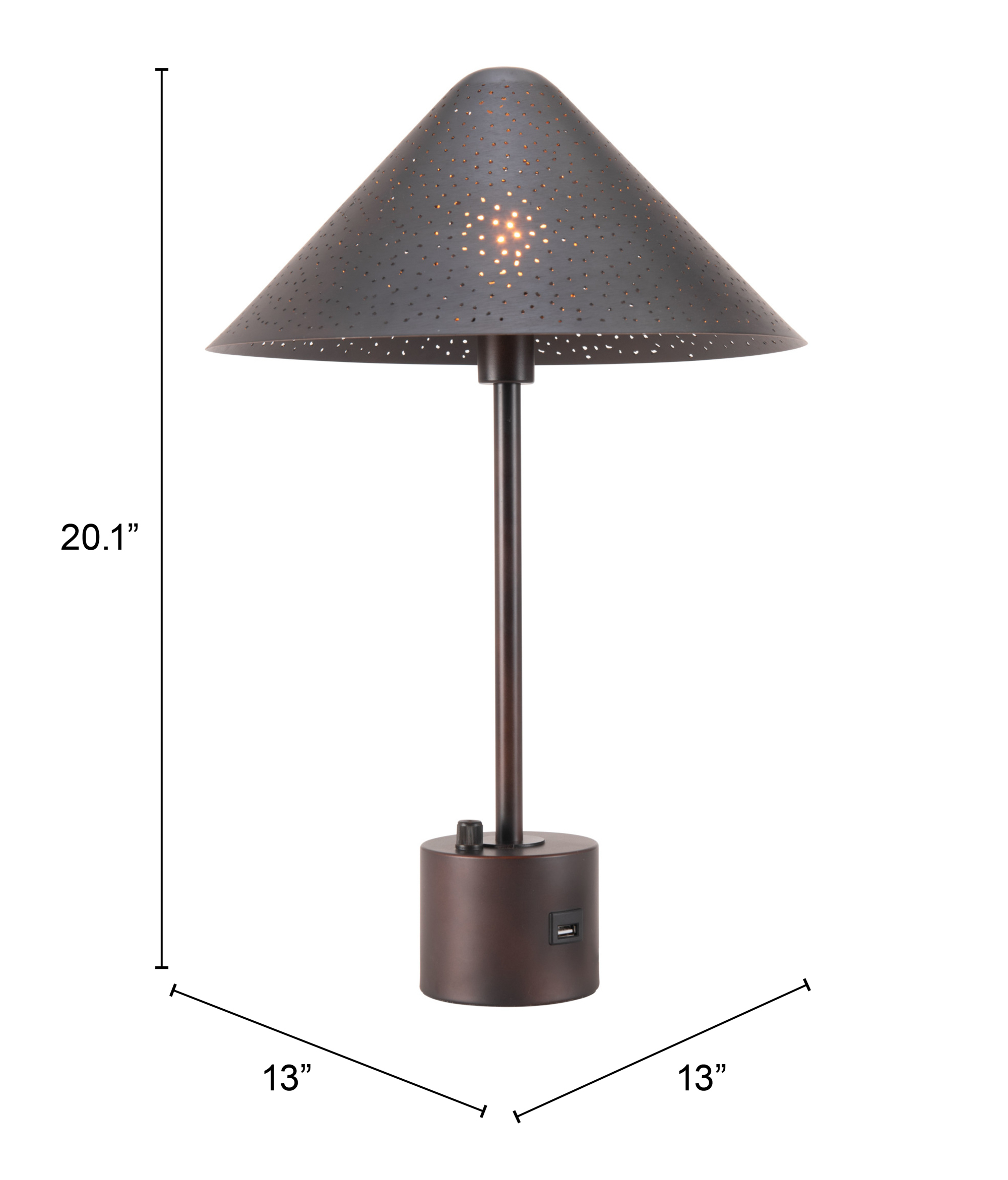 ZUO - Cardo Table Lamp in Bronze