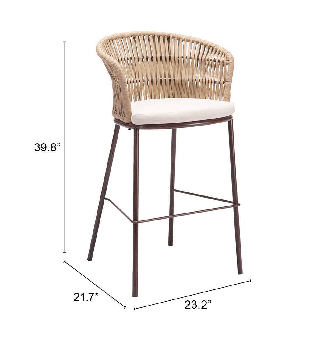 ZUO Freycinet Barstool - Natural