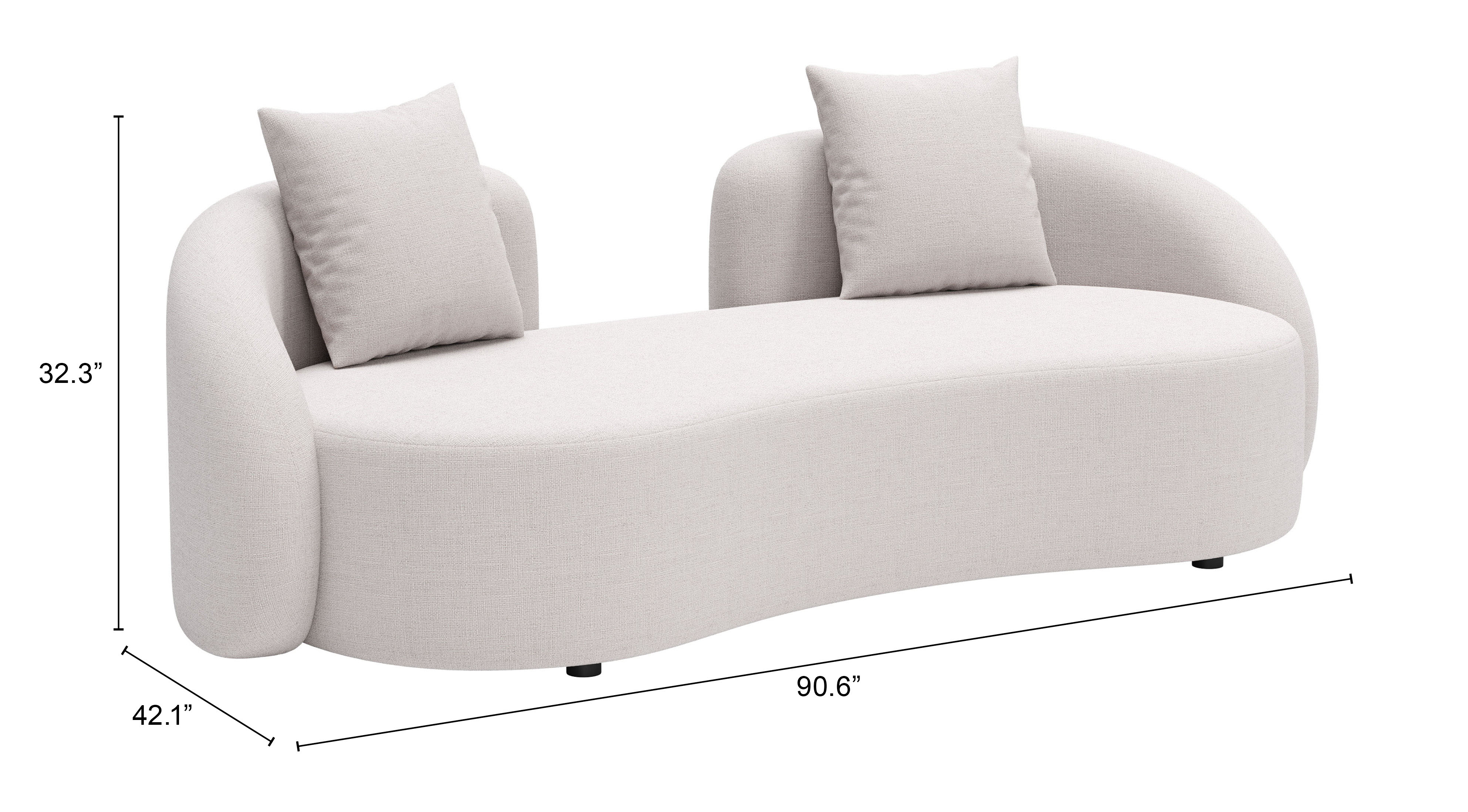 ZUO Sunny Isles Loveseat - Beige