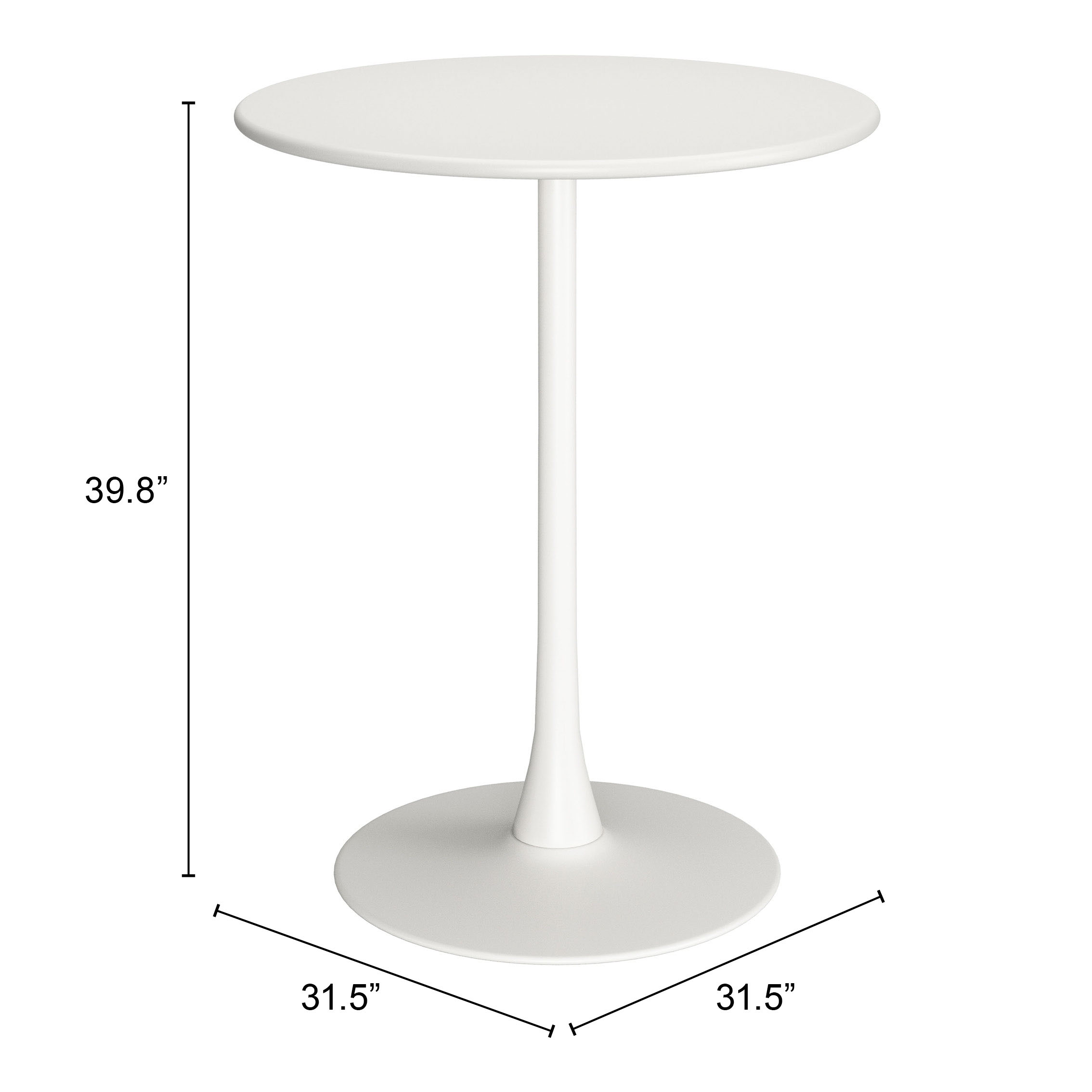 ZUO Soleil Bar Table - White