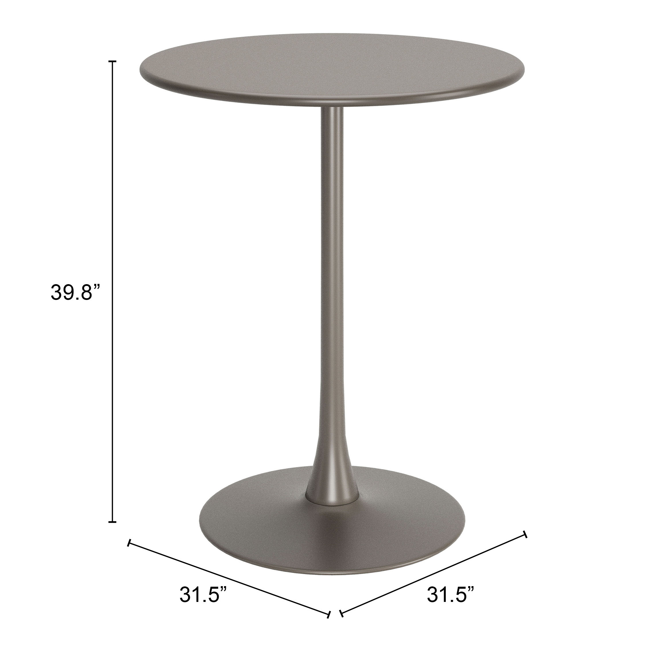 ZUO Soleil Bar Table - Taupe