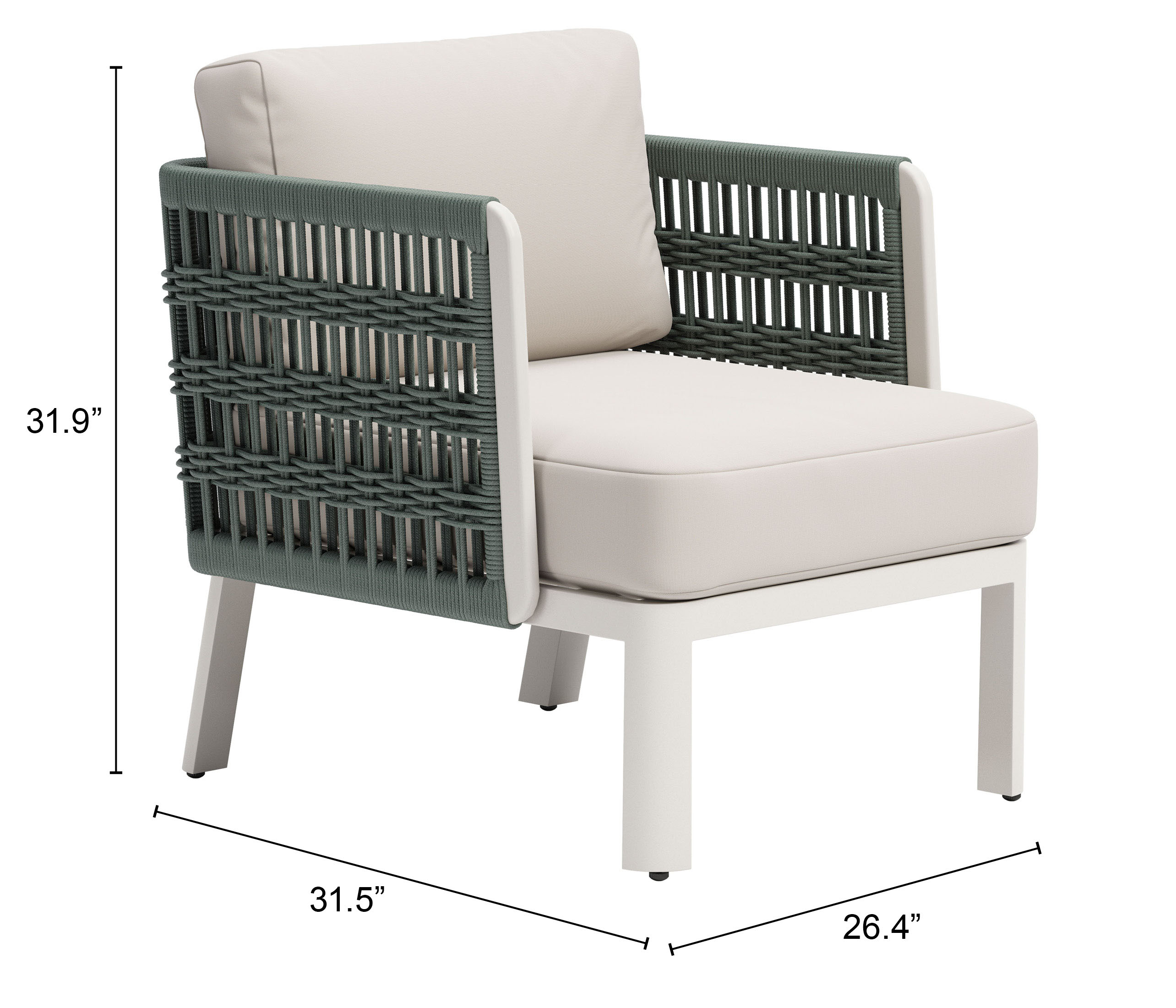 ZUO - Bridgehampton Armchair in White