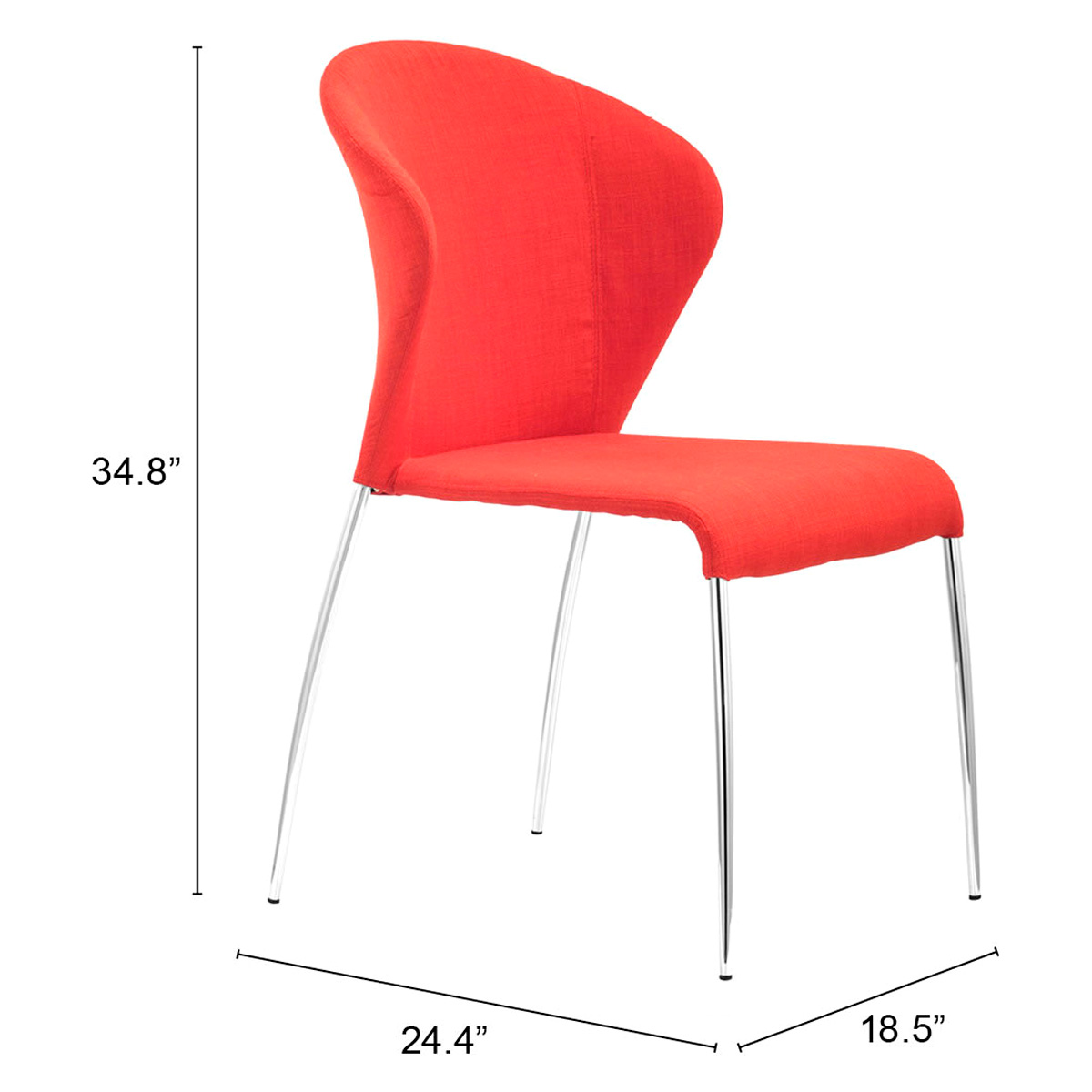 ZUO Oulu Dining Chair (Set Of 4) - Tangerine/Silver