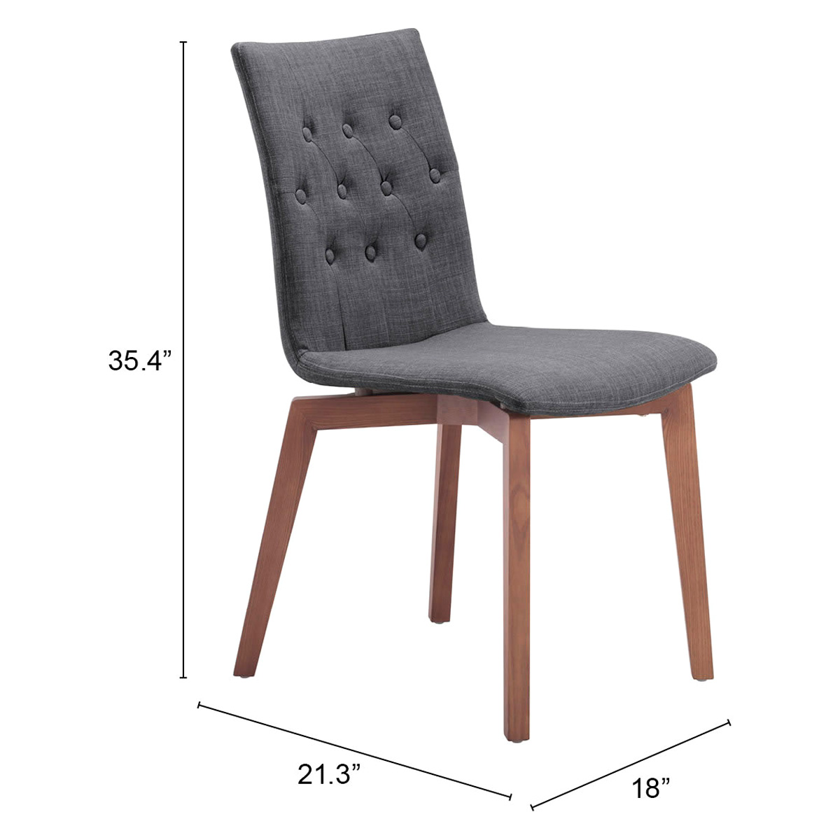 ZUO Orebro Dining Chair (Set Of 2) - Graphite/Brown