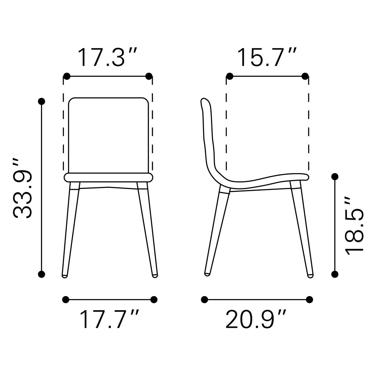 ZUO - Jericho Dining Chair (Set Of 2) in Gray/Brown