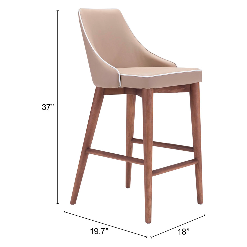 ZUO Moor Counter Chair - Beige/Brown