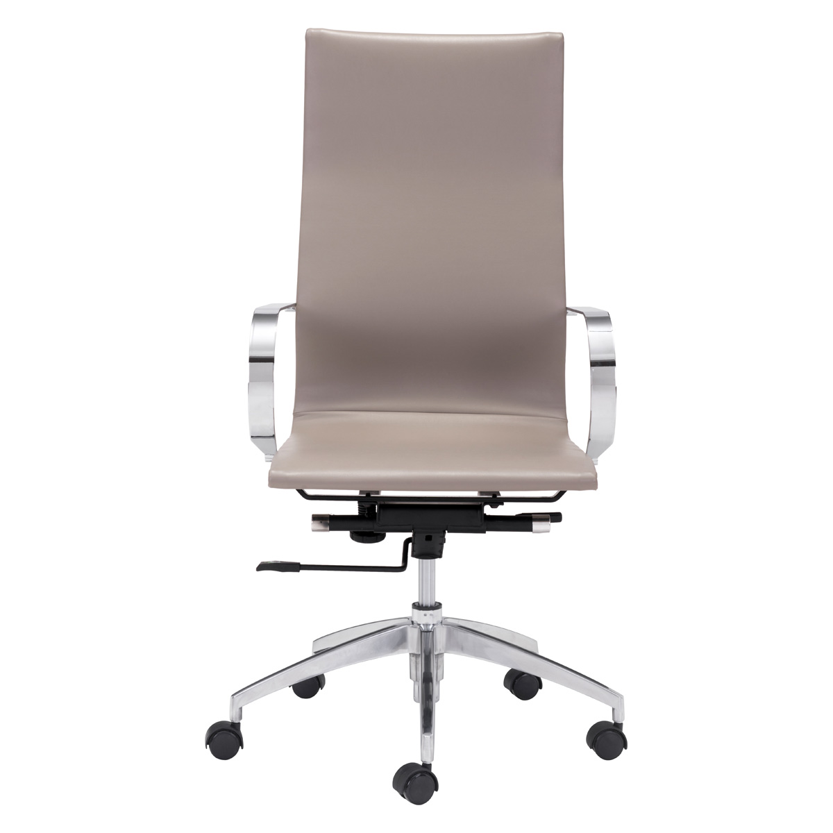 ZUO Glider High Back Office Chair - Taupe/Silver