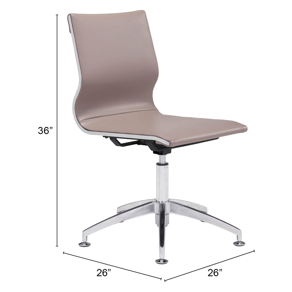 ZUO Glider Conference Chair - Taupe/Silver